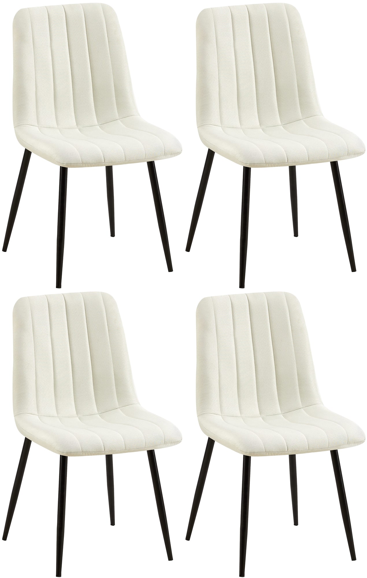 CLP 4er Set Esszimmerstuhl gepolstert Dijon, mit Ziern&auml;hten & Bodenschonern, Polsterstuhl f&uuml;r Esszimmer & K&uuml;che, belastbar bis 150 kg 