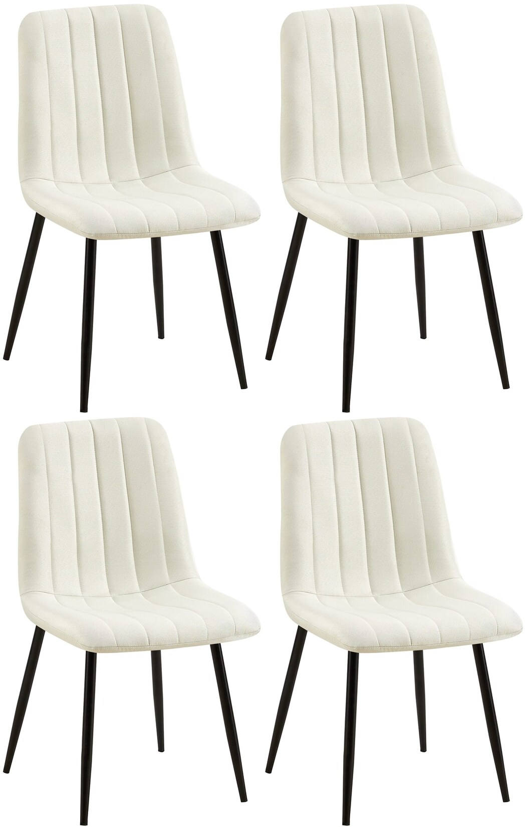 CLP 4er Set Stühle Dijon Stoff Farbe: creme, Material: Stoff