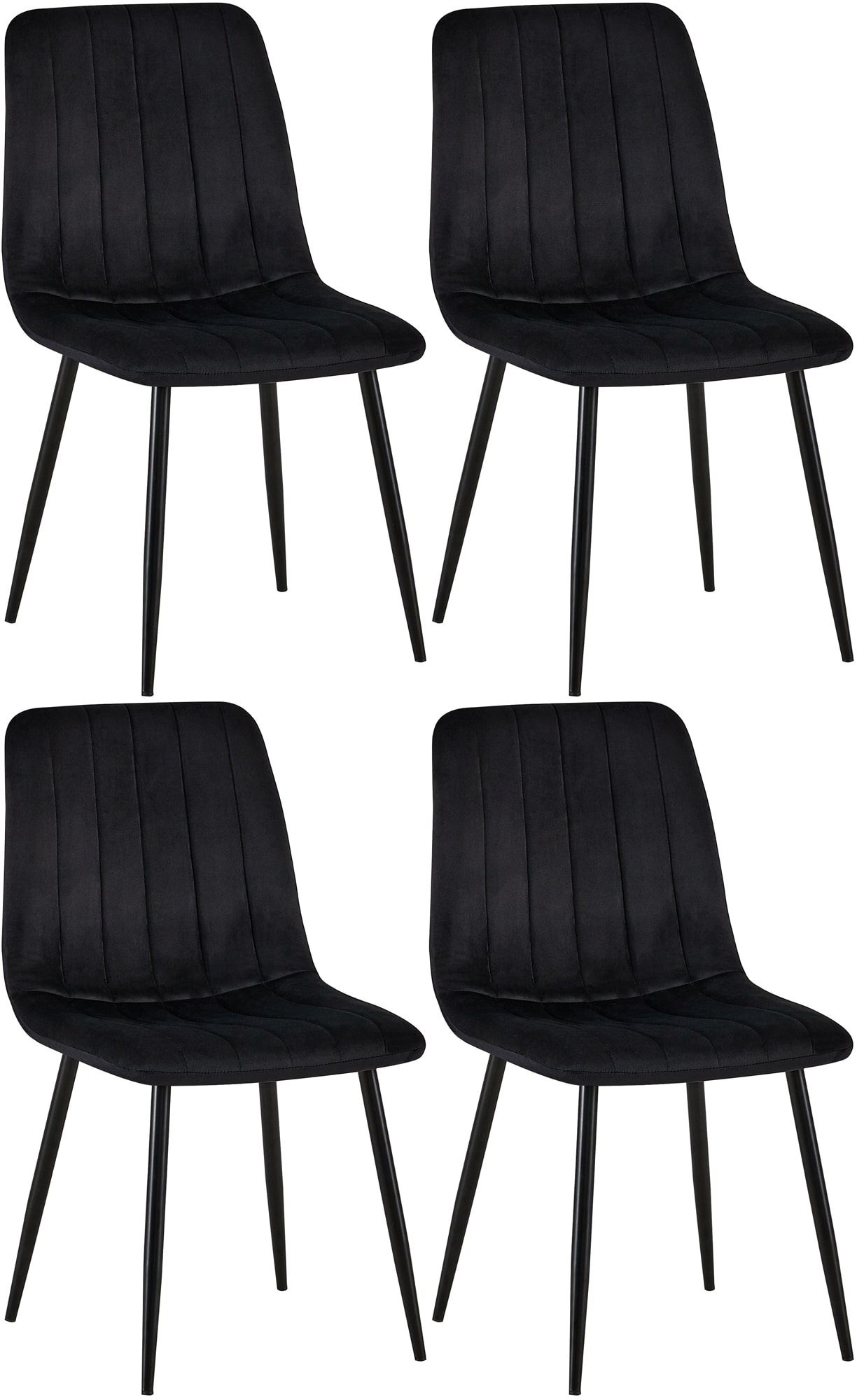 CLP 4er Set Esszimmerstuhl gepolstert Dijon, mit Ziern&auml;hten & Bodenschonern, Polsterstuhl f&uuml;r Esszimmer & K&uuml;che, belastbar bis 150 kg 