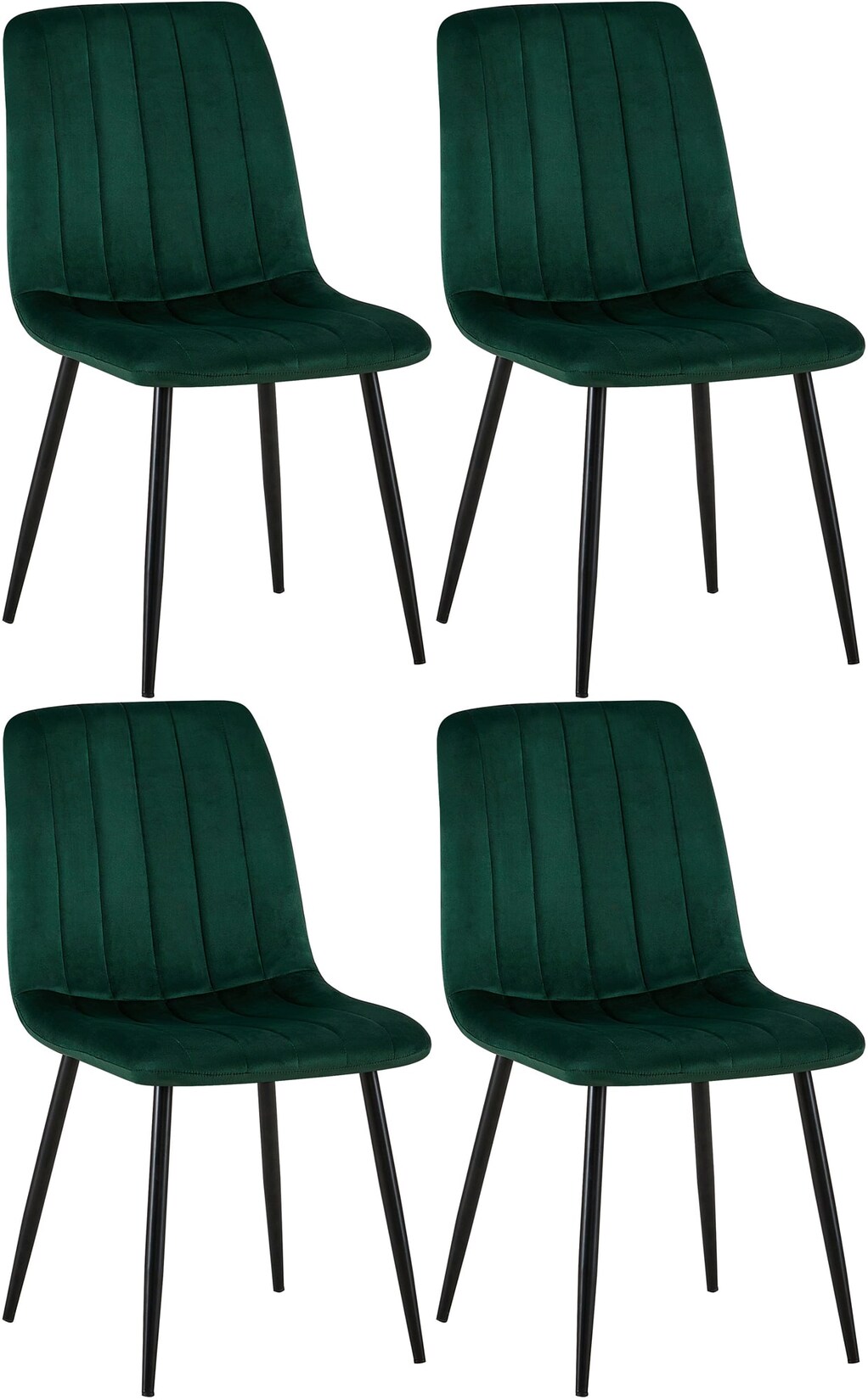 CLP 4er Set Stühle Dijon Samt Farbe: grün, Material: Samt