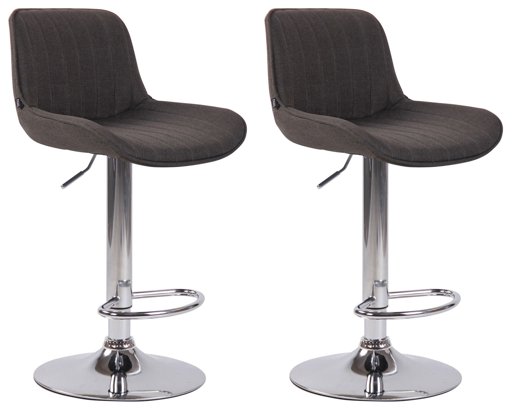 CLP 2er Set Barhocker Lentini Stoff chrom Farbe: dunkelgrau, Gestell Farbe: chrom