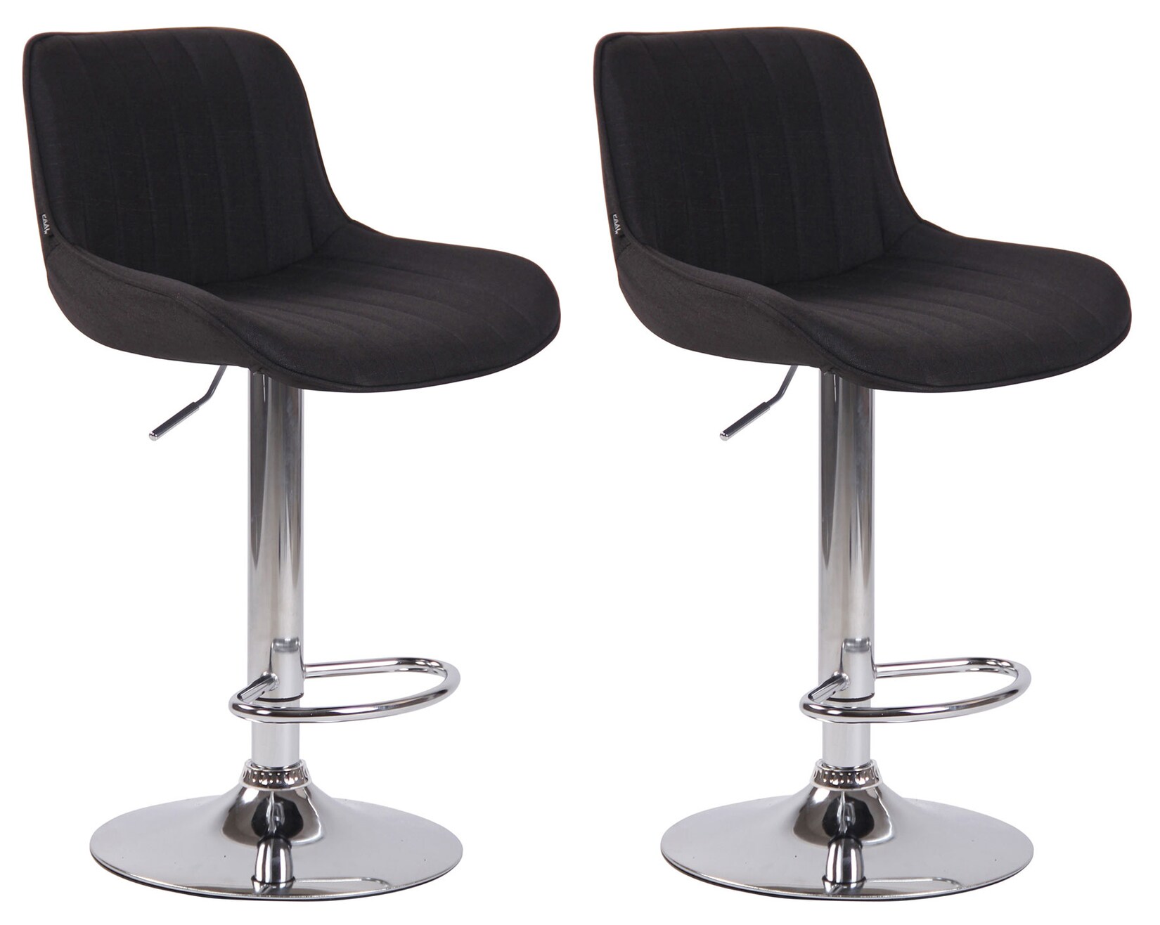 CLP 2er Set Barhocker Lentini Stoff chrom Farbe: schwarz, Gestell Farbe: chrom