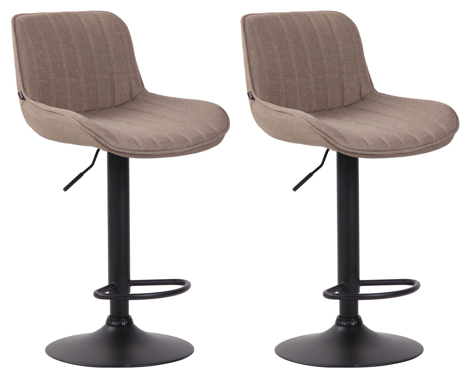 CLP 2er Set Barhocker Lentini Stoff schwarz Farbe: taupe, Gestell Farbe: schwarz