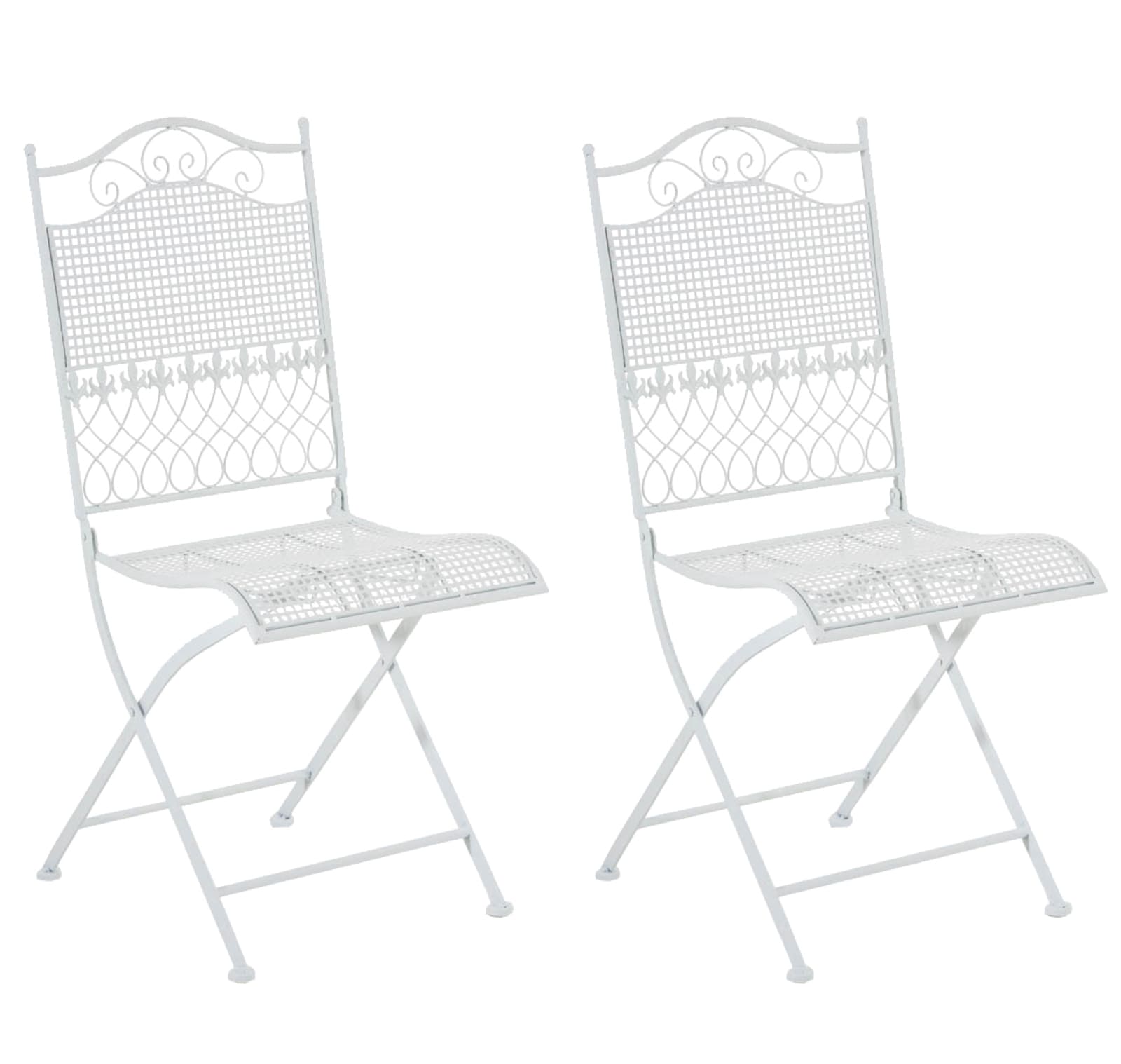 CLP 2er Set Eisen-Gartenst&uuml;hle Kiran I Klappst&uuml;hle mit edlen Verzierungen 