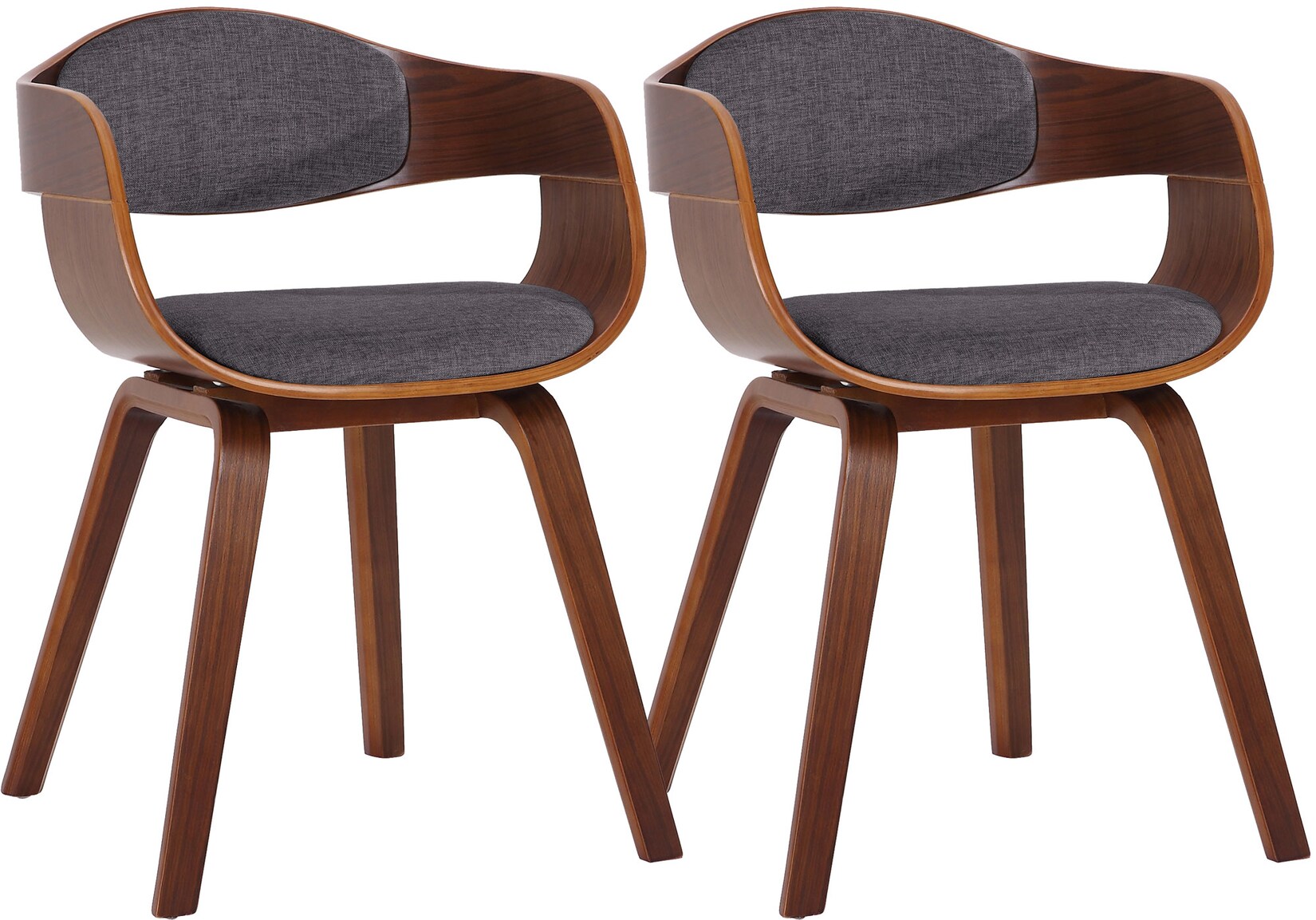 CLP 2er Set Stühle Kingston Stoff Farbe: walnuss/hellgrau, Gestell Farbe: walnuss