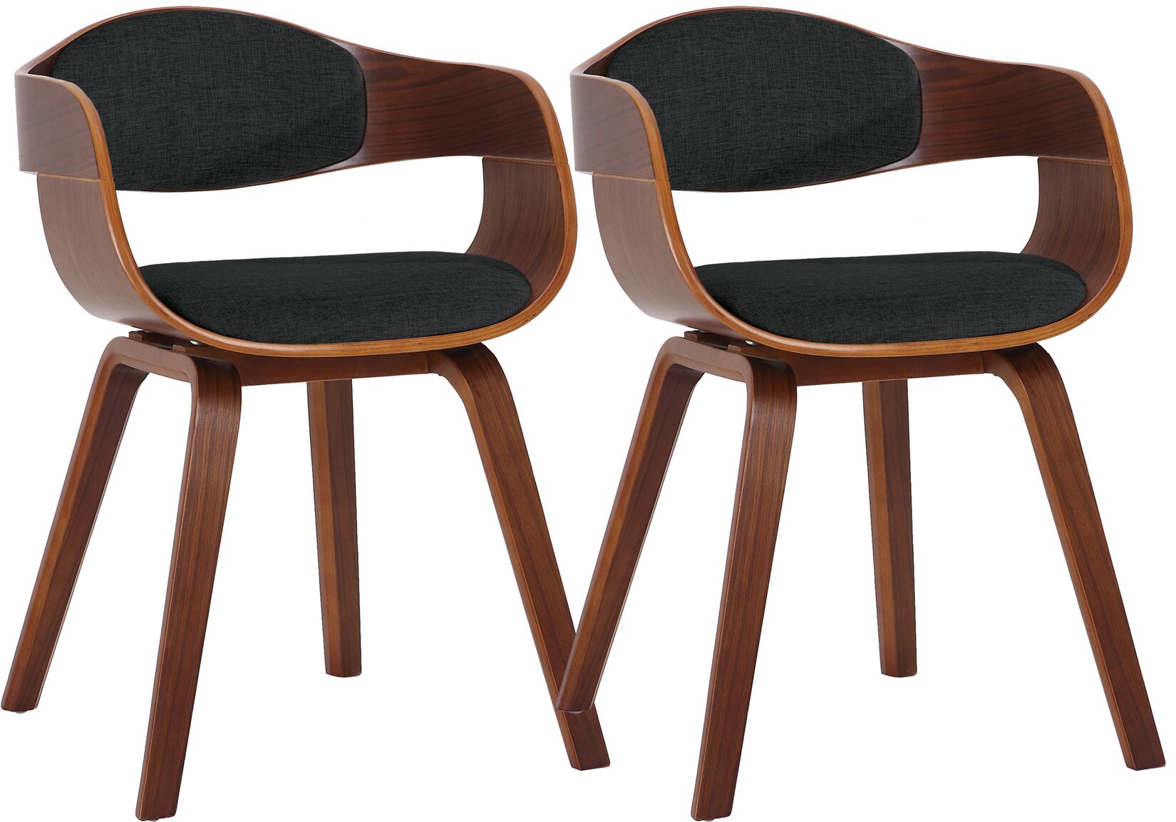 CLP 2er Set Stühle Kingston Stoff Farbe: walnuss/schwarz, Gestell Farbe: walnuss
