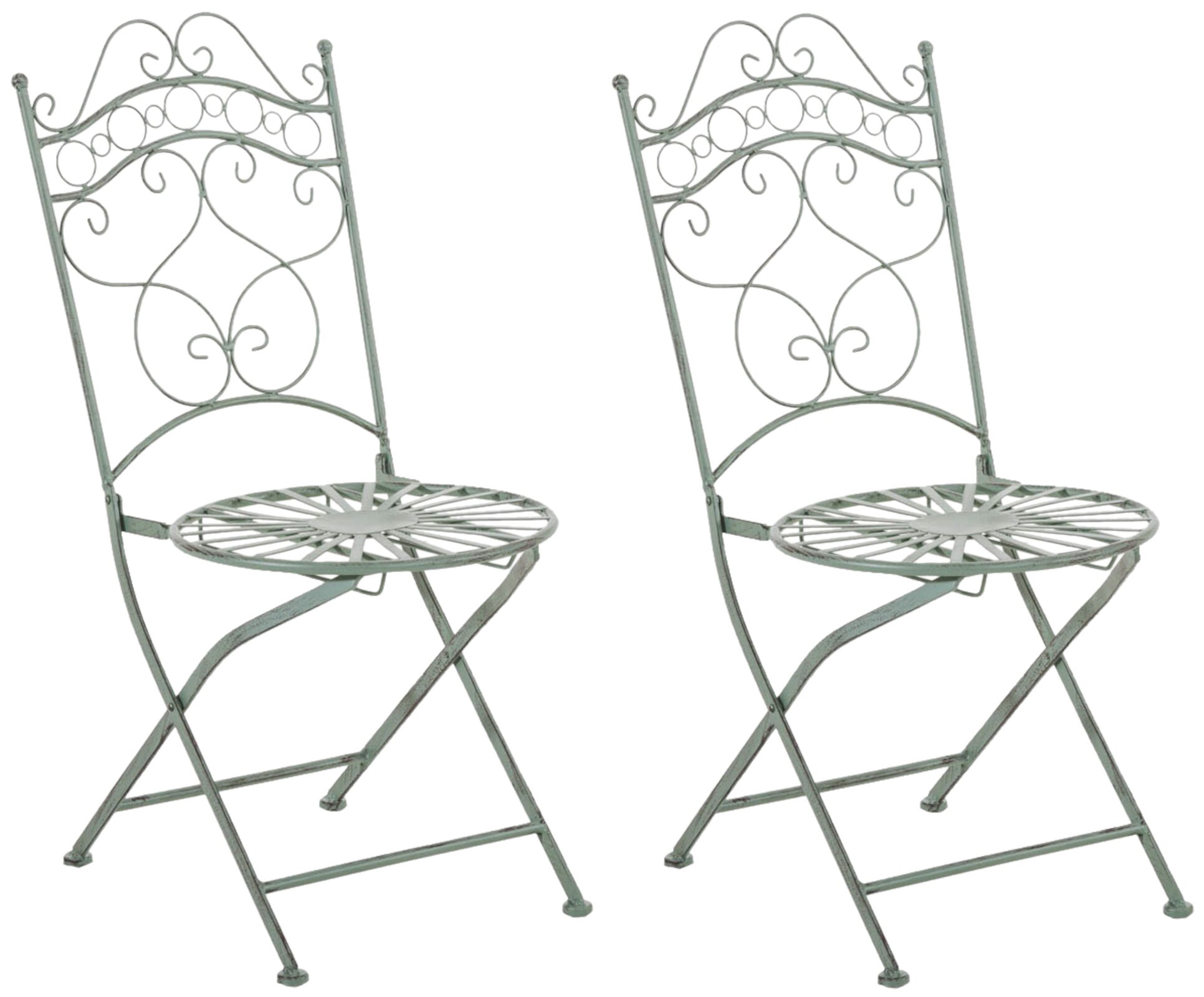 CLP Eisenst&uuml;hle Indra im Jugendstil I Antike handgefertigte Gartenst&uuml;hle I In verschiedenen Farben erh&auml;ltlich 