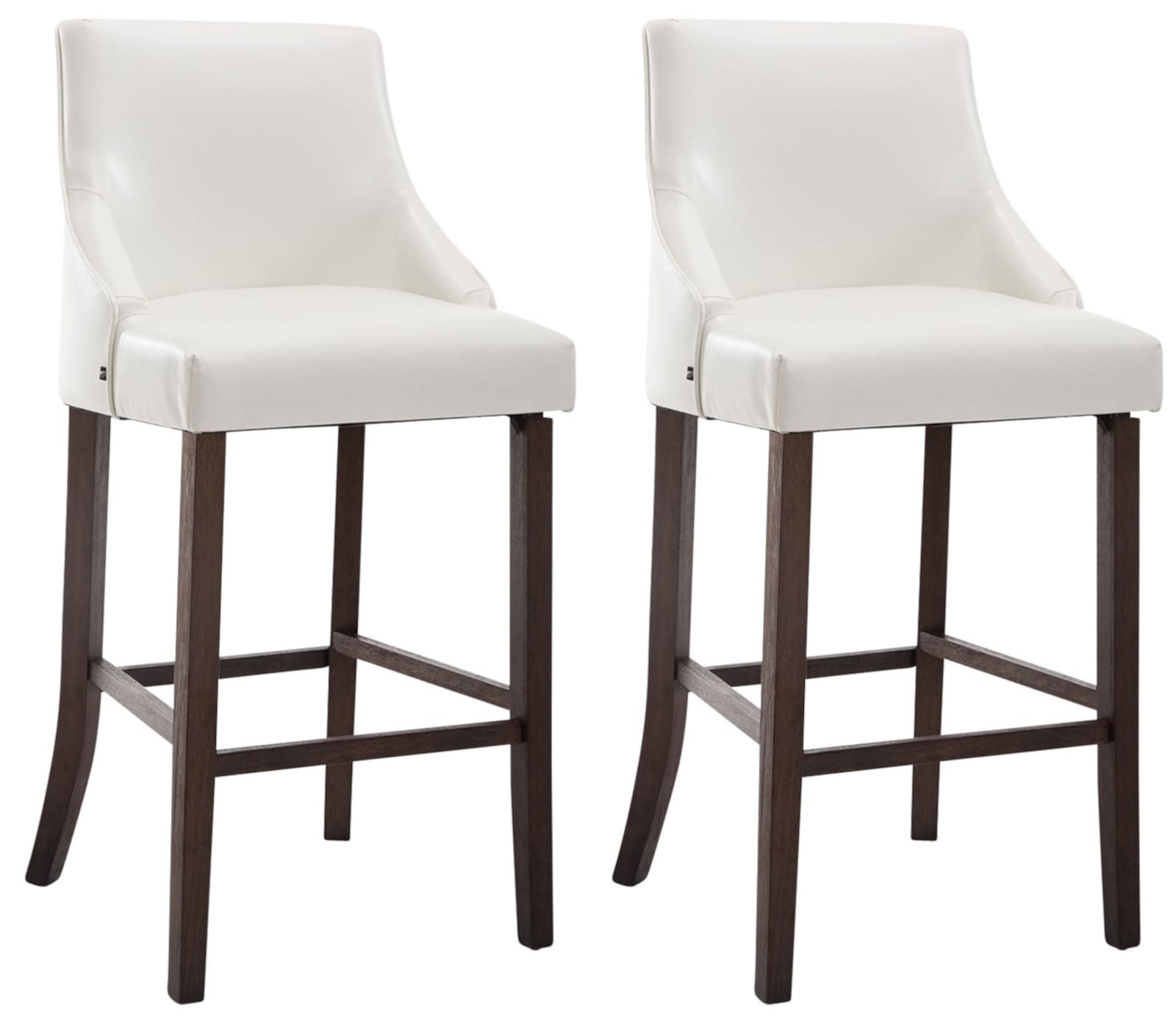 CLP 2er Set Barhocker Innsbruck mit Kunstlederbezug I Barst&uuml;hle mit Holzgestell und Fu&szlig;st&uuml;tze I H&ouml;henverstellbar Drehbar 