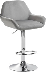 CLP Barhocker Braga Samtbezug mit Metallgestell I Höhenverstellbar und 360 drehbar I Moderner Barstuhl mit Fußstütze für Küche und Bar 