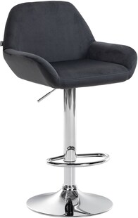CLP Barhocker Braga Samtbezug mit Metallgestell I Höhenverstellbar und 360 drehbar I Moderner Barstuhl mit Fußstütze für Küche und Bar 