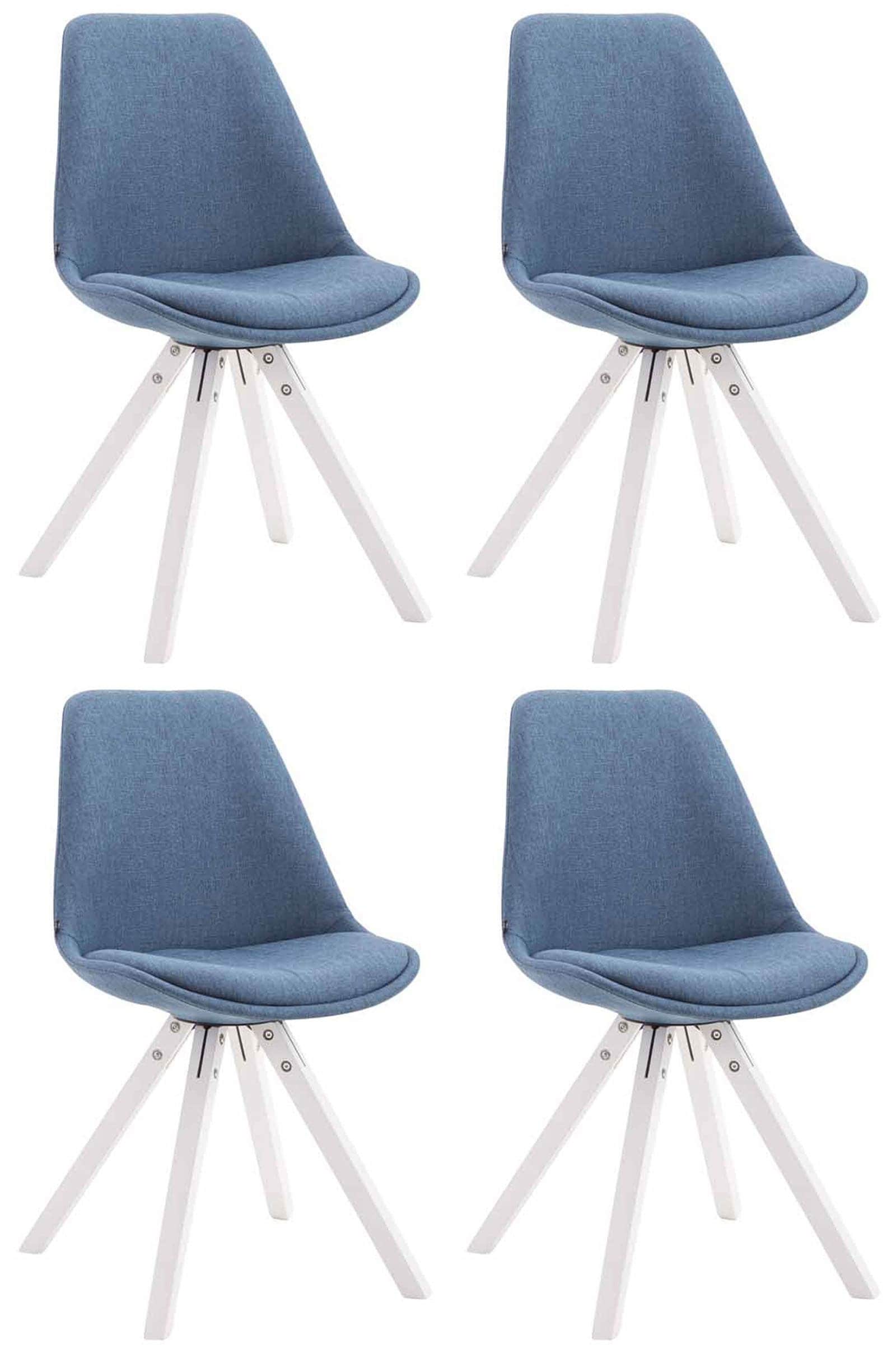 CLP 4er Set Esszimmer-Stuhl Toulouse Stoff Square mit Stoffbezug und hochwertigem Sitzpolster I Mit Stabilem Holzgestell I Sitzh&ouml;he 48 cm 