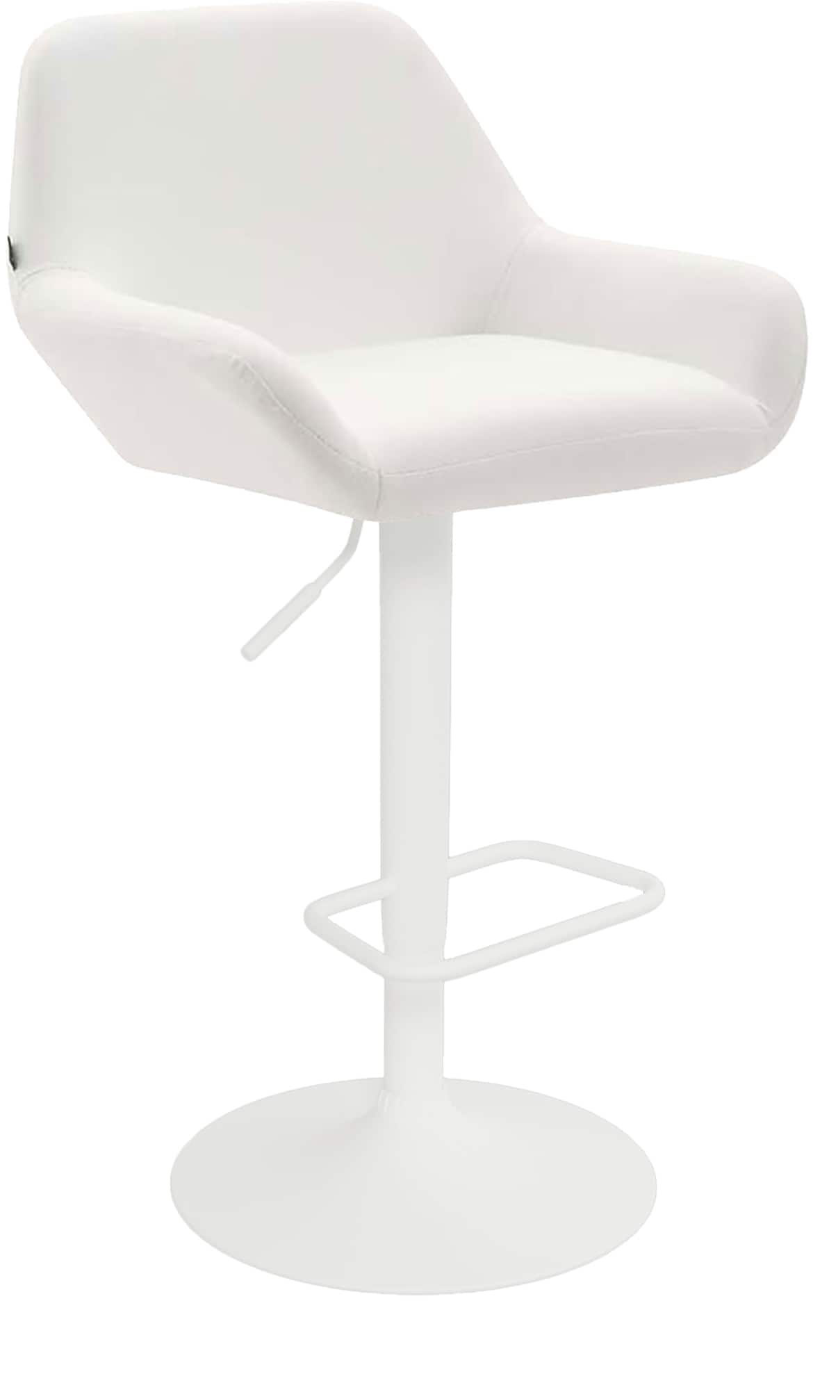 CLP Barhocker Detmold Kunstlederbezug I H&ouml;henverstellbarer Barstuhl Mit Metallgestell I Thekenhocker Mit Integrierter Fu&szlig;st&uuml;tze 