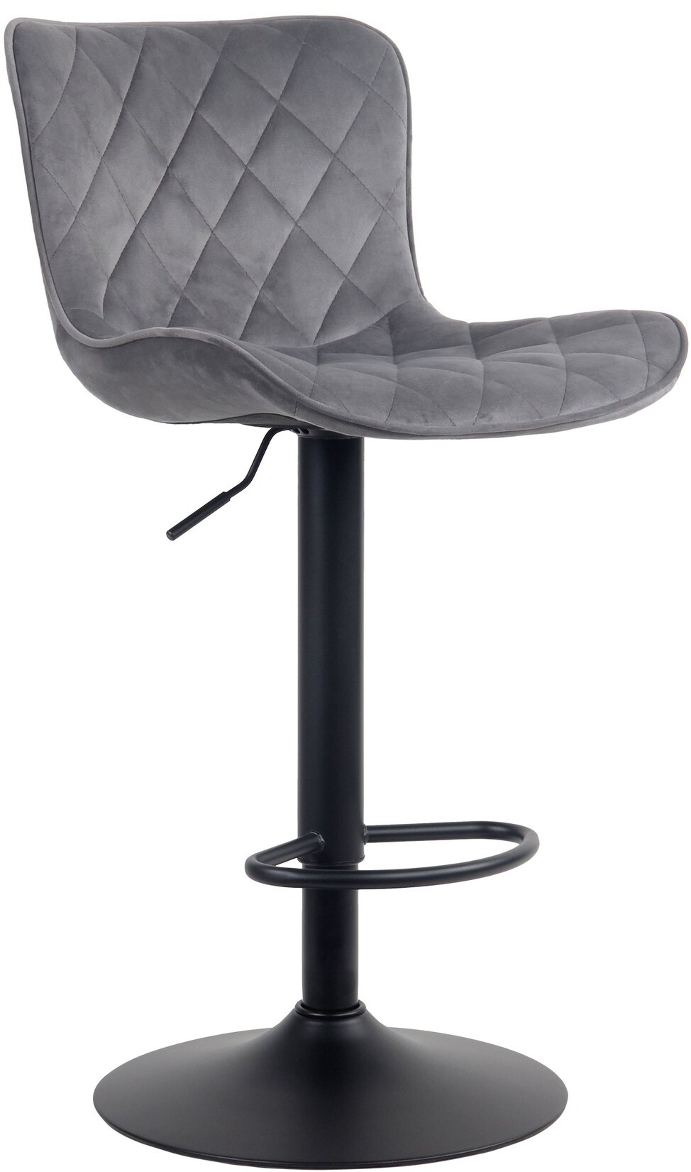 CLP Barhocker Emma Samt Farbe: dunkelgrau, Material: Samt