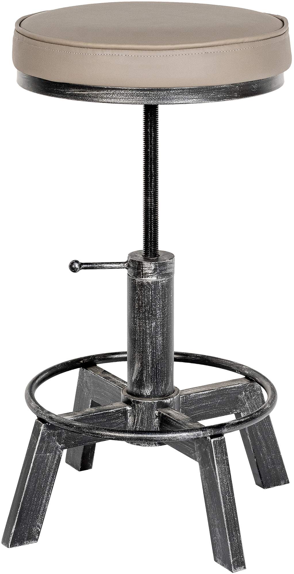 CLP Sitzhocker Destin mit Kunstlederbezug I Hocker im Industrial Design I gepolstert und h&ouml;henverstellbar 