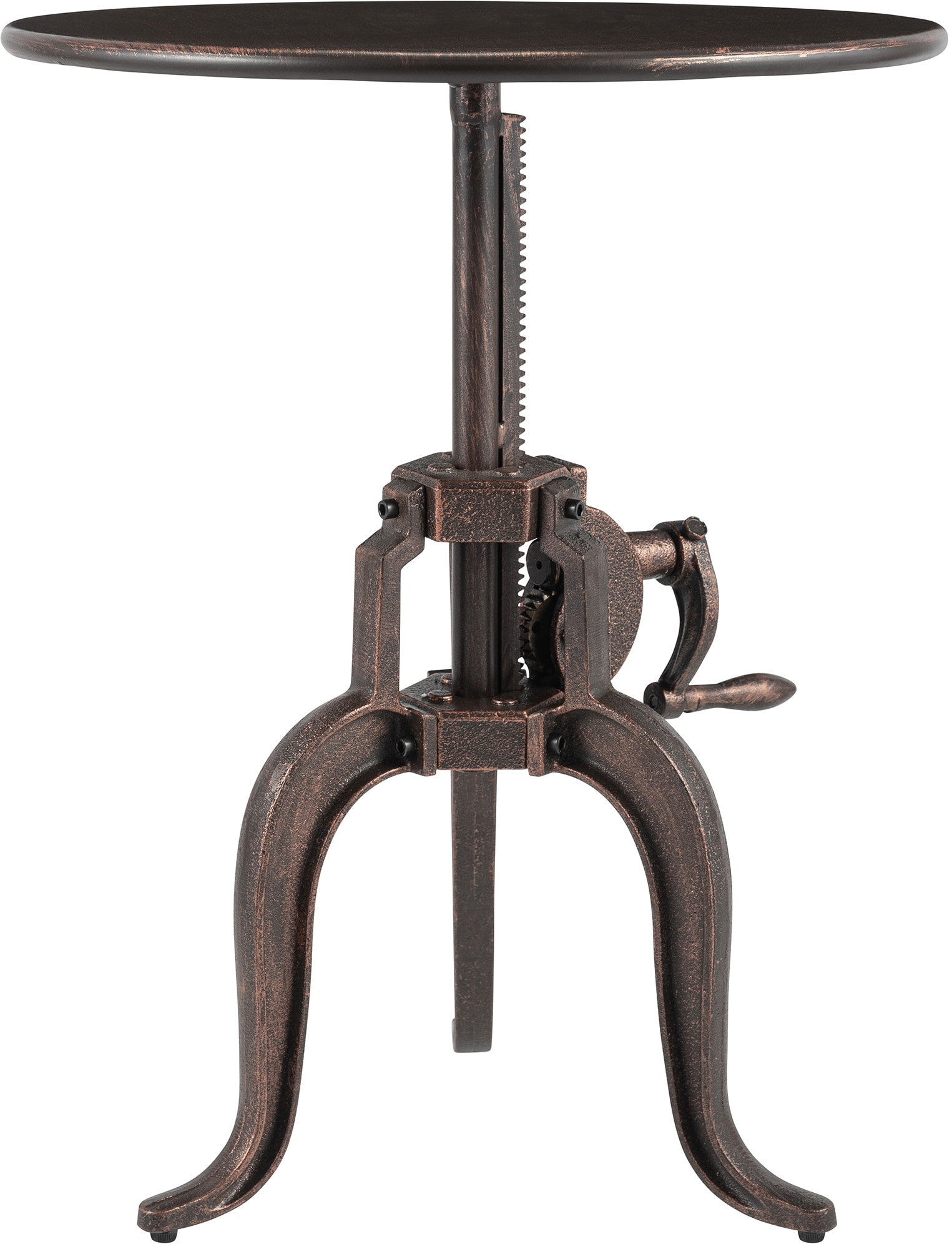 CLP Beistelltisch Couch h&ouml;henverstellbar Marcos, Couchtisch rund Metall 50 cm Durchmesser f&uuml;r Wohnzimmer und Esszimmer, Industrial Stil 