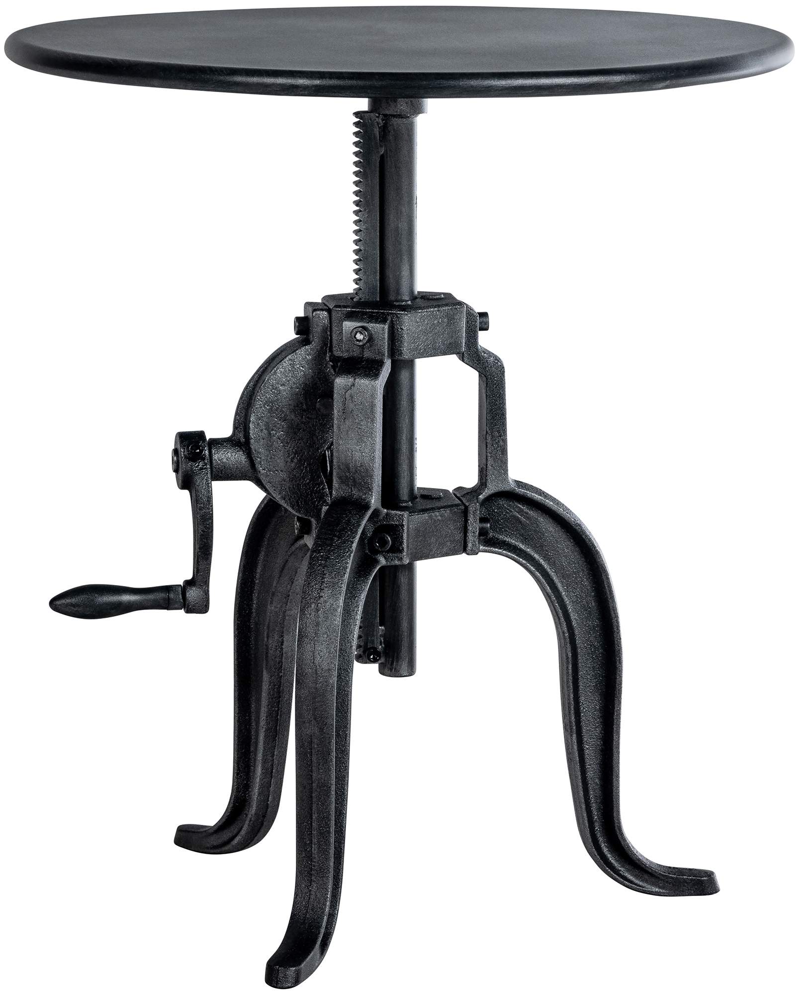 CLP Beistelltisch Couch h&ouml;henverstellbar Marcos, Couchtisch rund Metall 50 cm Durchmesser f&uuml;r Wohnzimmer und Esszimmer, Industrial Stil 