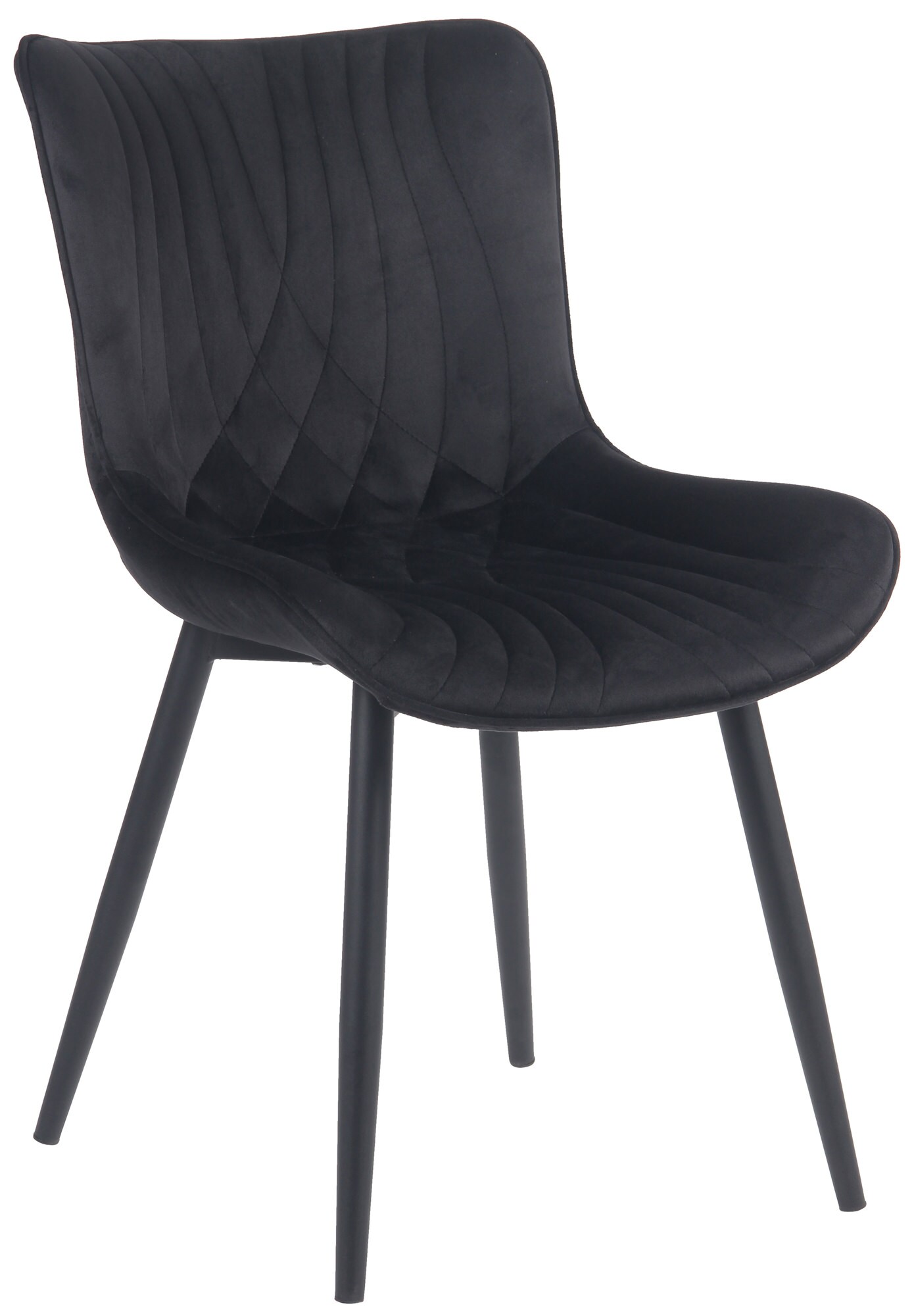 CLP Esszimmerstuhl Brady I Samt Oder Kunstleder I K&uuml;chenstuhl Mit Bodenschonern Und Bequemer Polsterung 