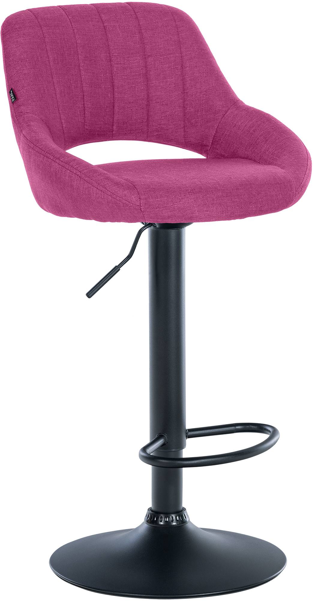 CLP Barhocker h&ouml;henverstellbar mit Lehne Milet, Barstuhl gepolstert Stoffbezug, Tresenstuhl mit Metallgestell drehbar 