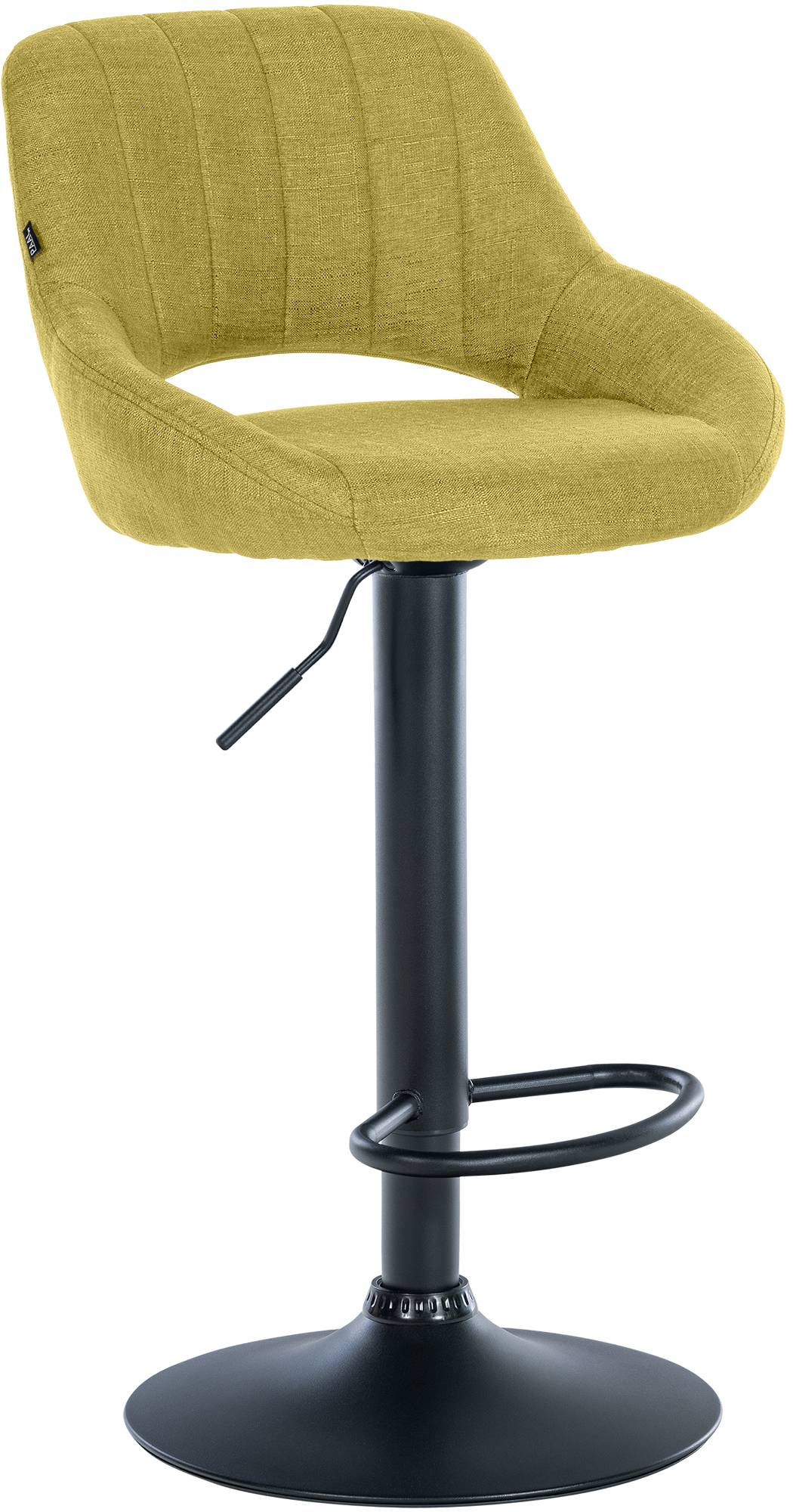 CLP Barhocker h&ouml;henverstellbar mit Lehne Milet, Barstuhl gepolstert Stoffbezug, Tresenstuhl mit Metallgestell drehbar 