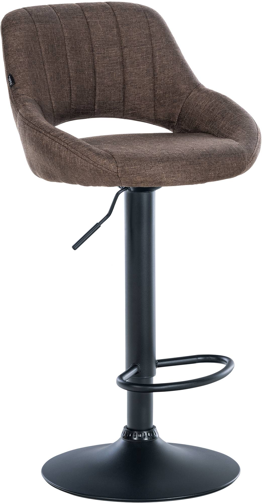 CLP Barhocker h&ouml;henverstellbar mit Lehne Milet, Barstuhl gepolstert Stoffbezug, Tresenstuhl mit Metallgestell drehbar 