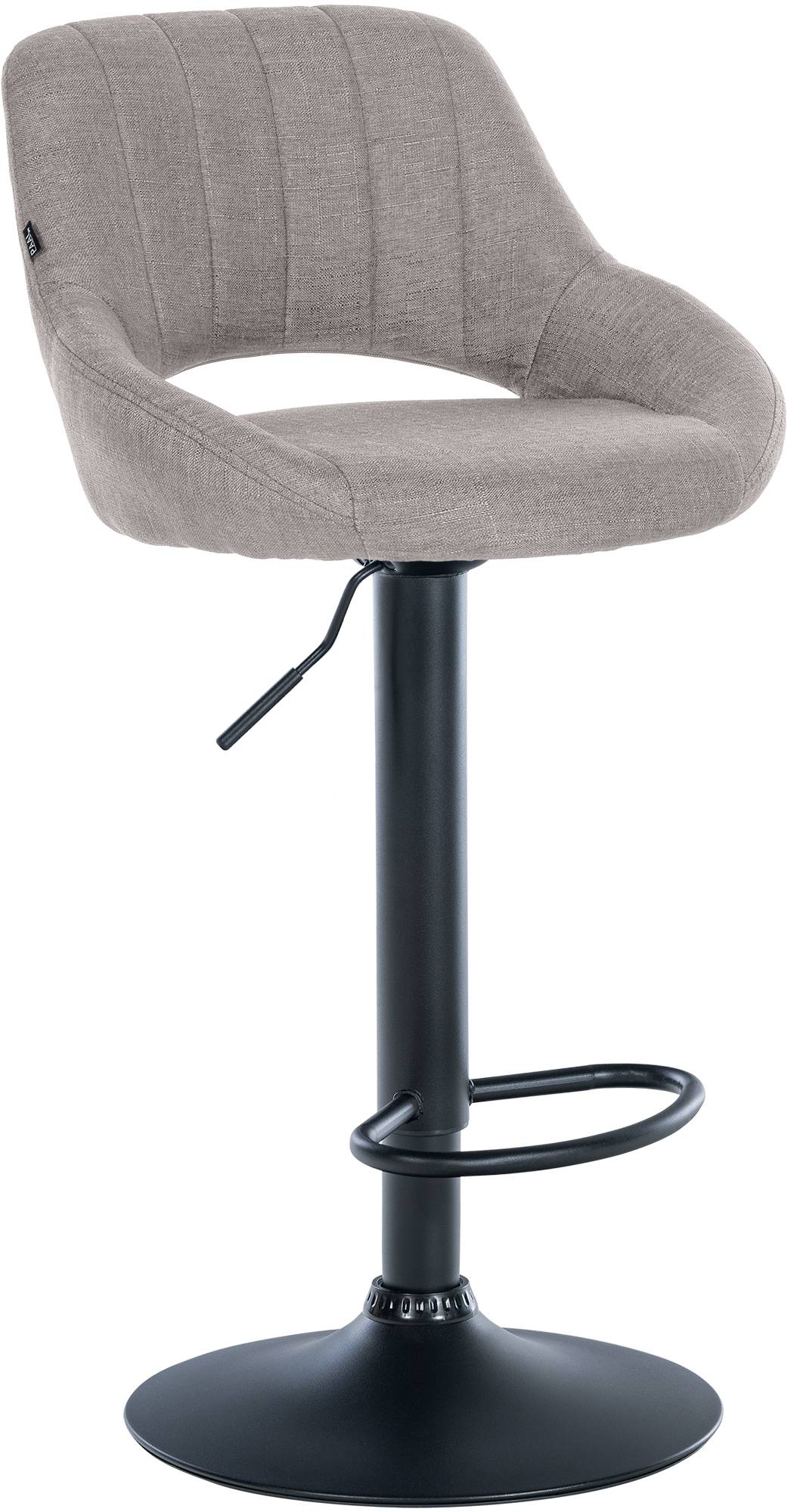 CLP Barhocker Milet Stoff schwarz - Farbe: grau, Gestellfarbe: schwarz 