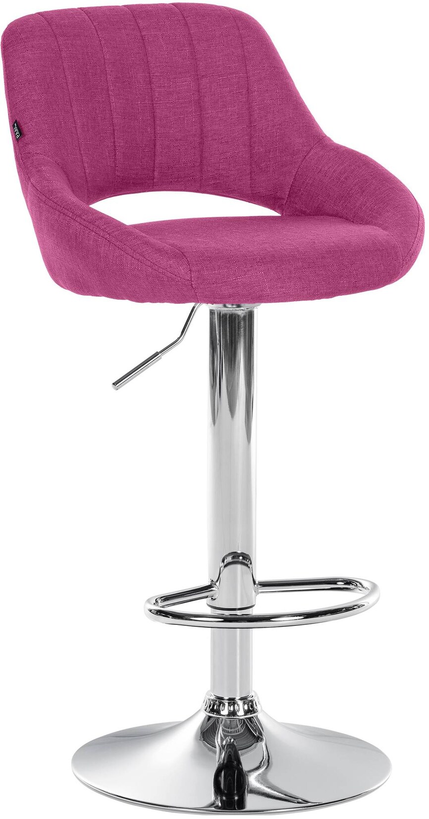 Tabouret de bar Milet en Tissu et Pied métal Violet Chrome