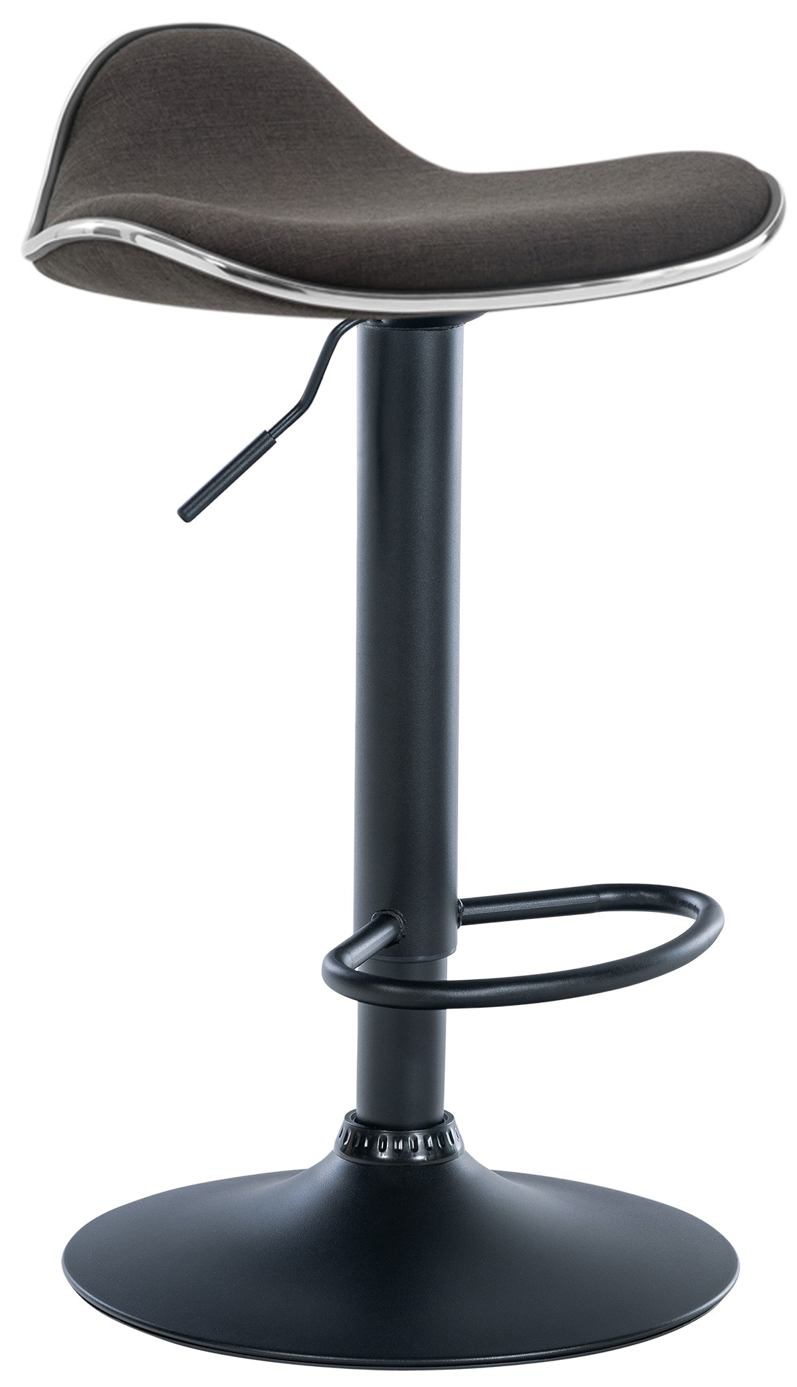 CLP Barhocker Shanghai Mit Stoffbezug I H&ouml;henverstellbarer Barstuhl Mit Drehbarem Sitz I Thekenhocker Mit Trompetenfu&szlig; 