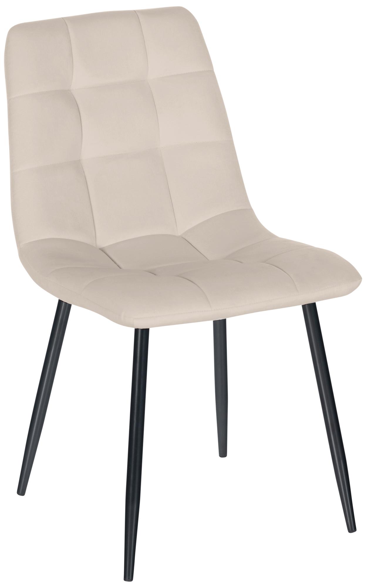 CLP Esszimmerstuhl Antibes | Samt | Gepolstert | K&uuml;chenstuhl | Metallbeine mit Bodenschonern | Belastbar bis 150 kg 