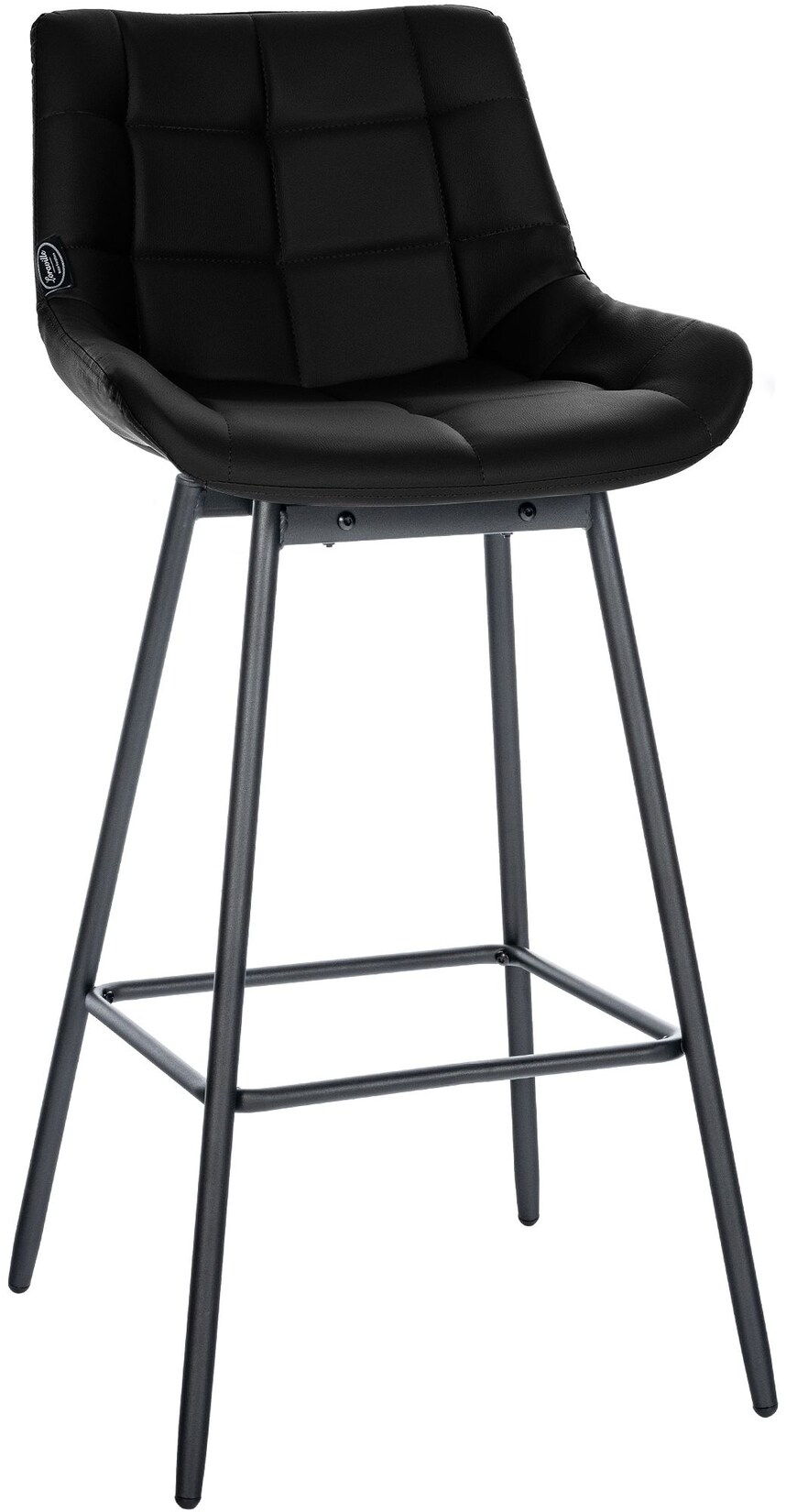 CLP - Tabouret de bar Weston Pivotant Noir Similicuir