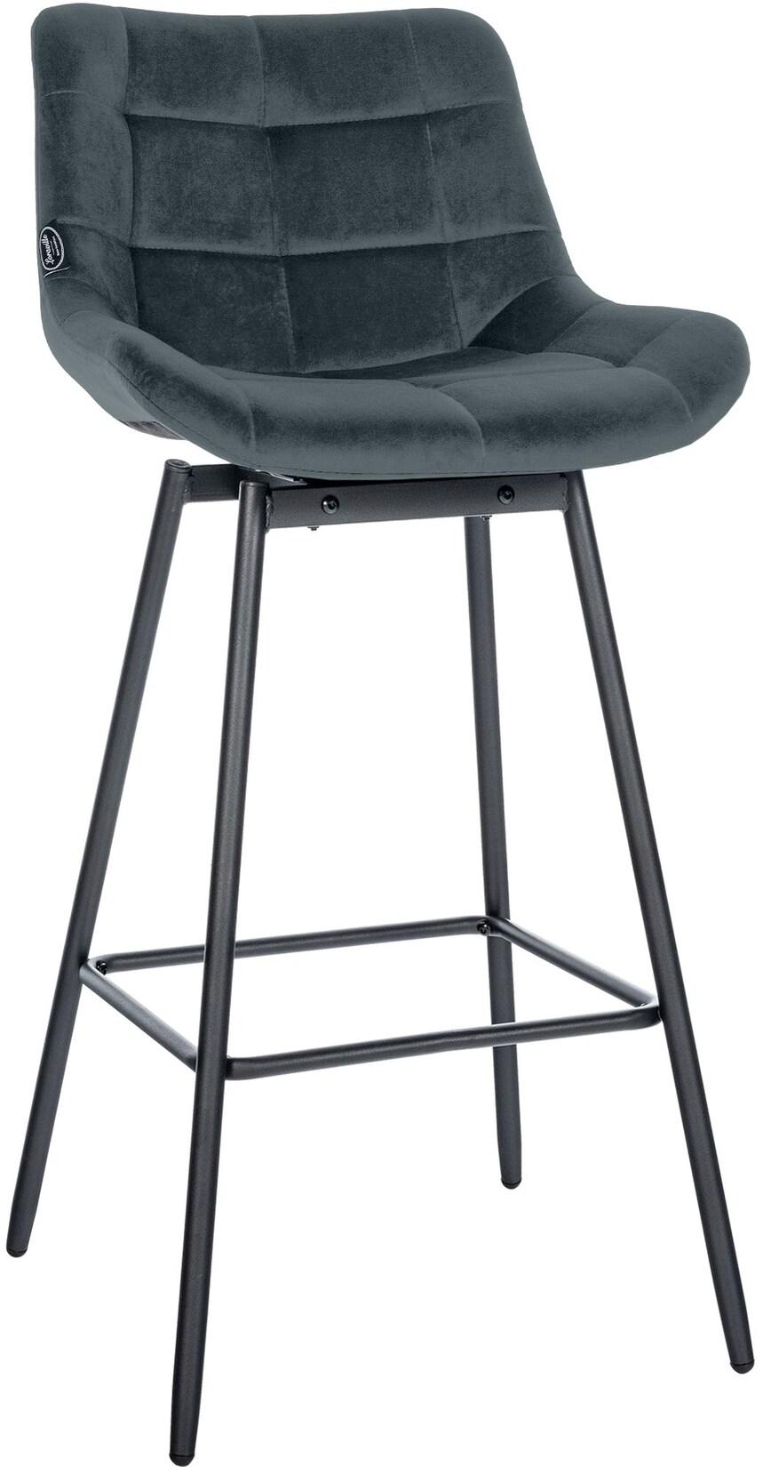 CLP Barhocker Weston Schwenkbar Samt Farbe: dunkelgrau, Material: Samt