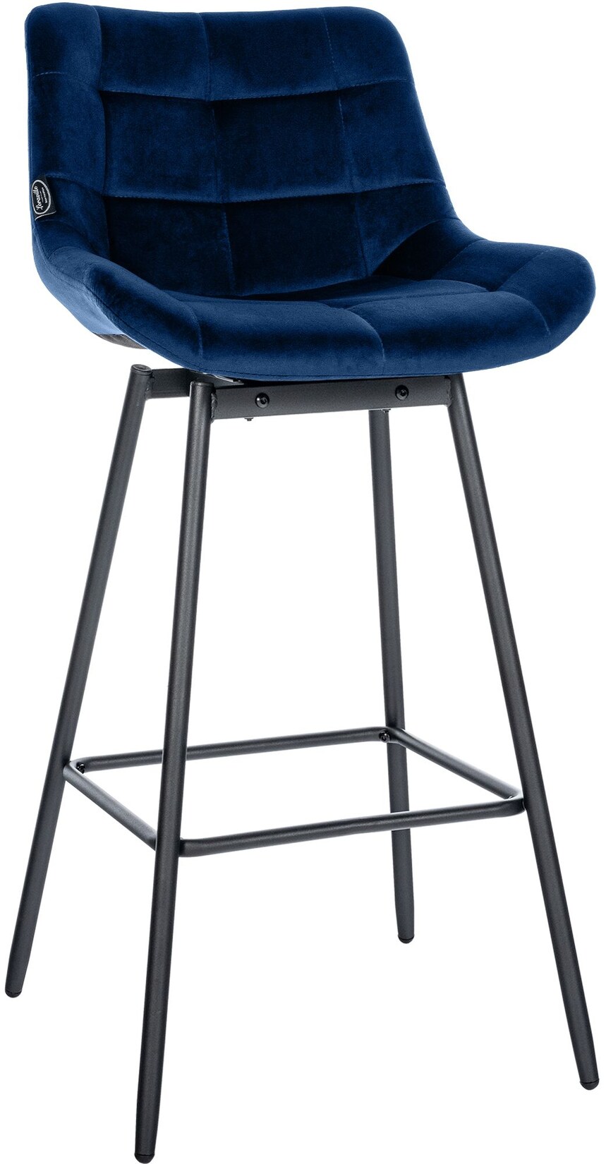 CLP Barhocker Weston Schwenkbar Samt - Farbe: blau, Material: Samt