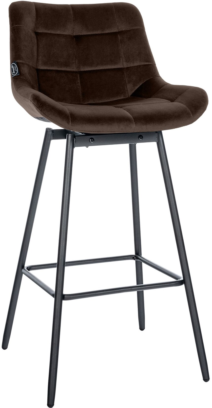 CLP Barhocker Weston Schwenkbar Samt Farbe: braun, Material: Samt