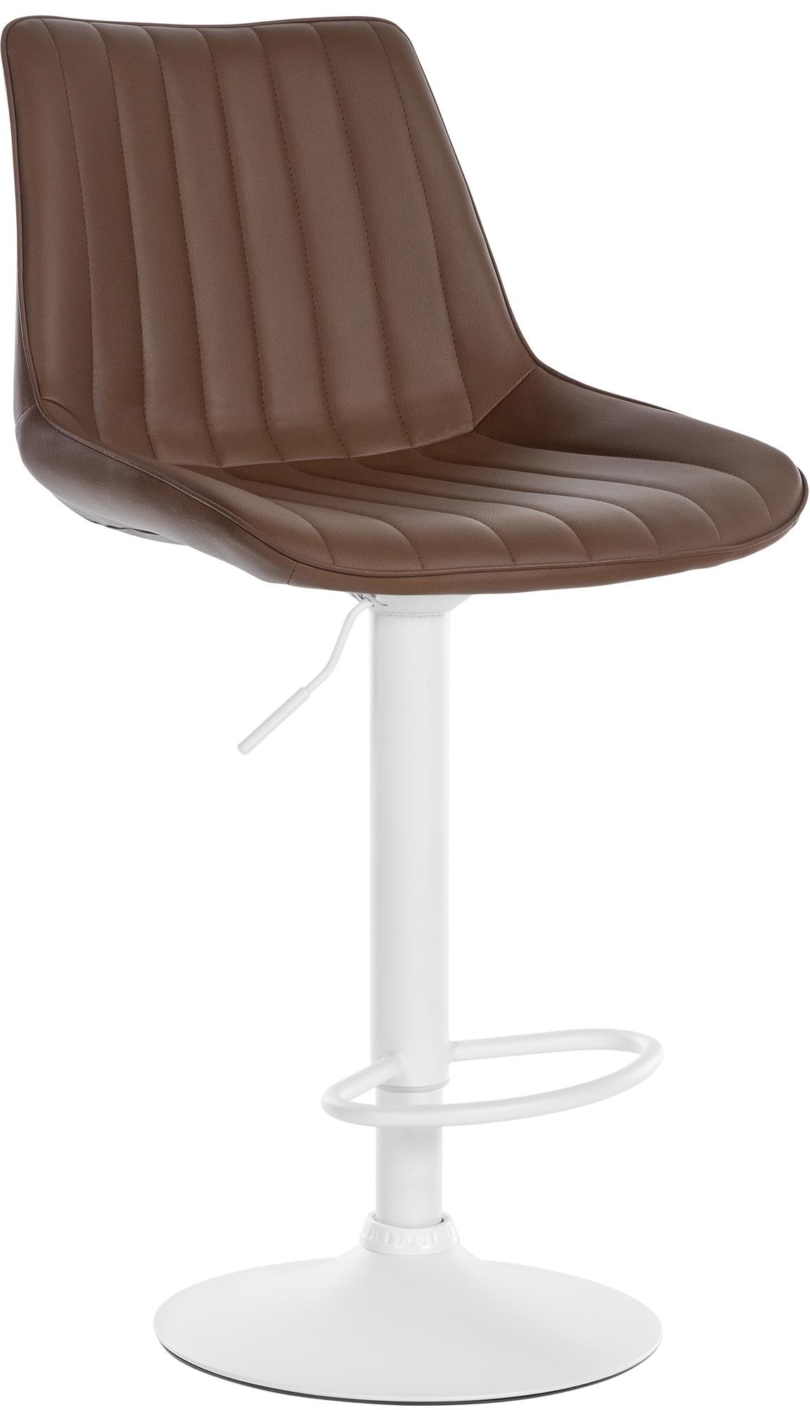 CLP Barhocker Toni Kunstleder I H&ouml;henverstellbarer Barstuhl Mit Metallgestell I Thekenhocker Mit Integrierter Fu&szlig;st&uuml;tze 