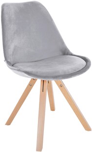 CLP Stuhl Sofia mit Samtbezug und hochwertiger Polsterung I Besucherstuhl mit robustem 4-Fuß Holzgestell 