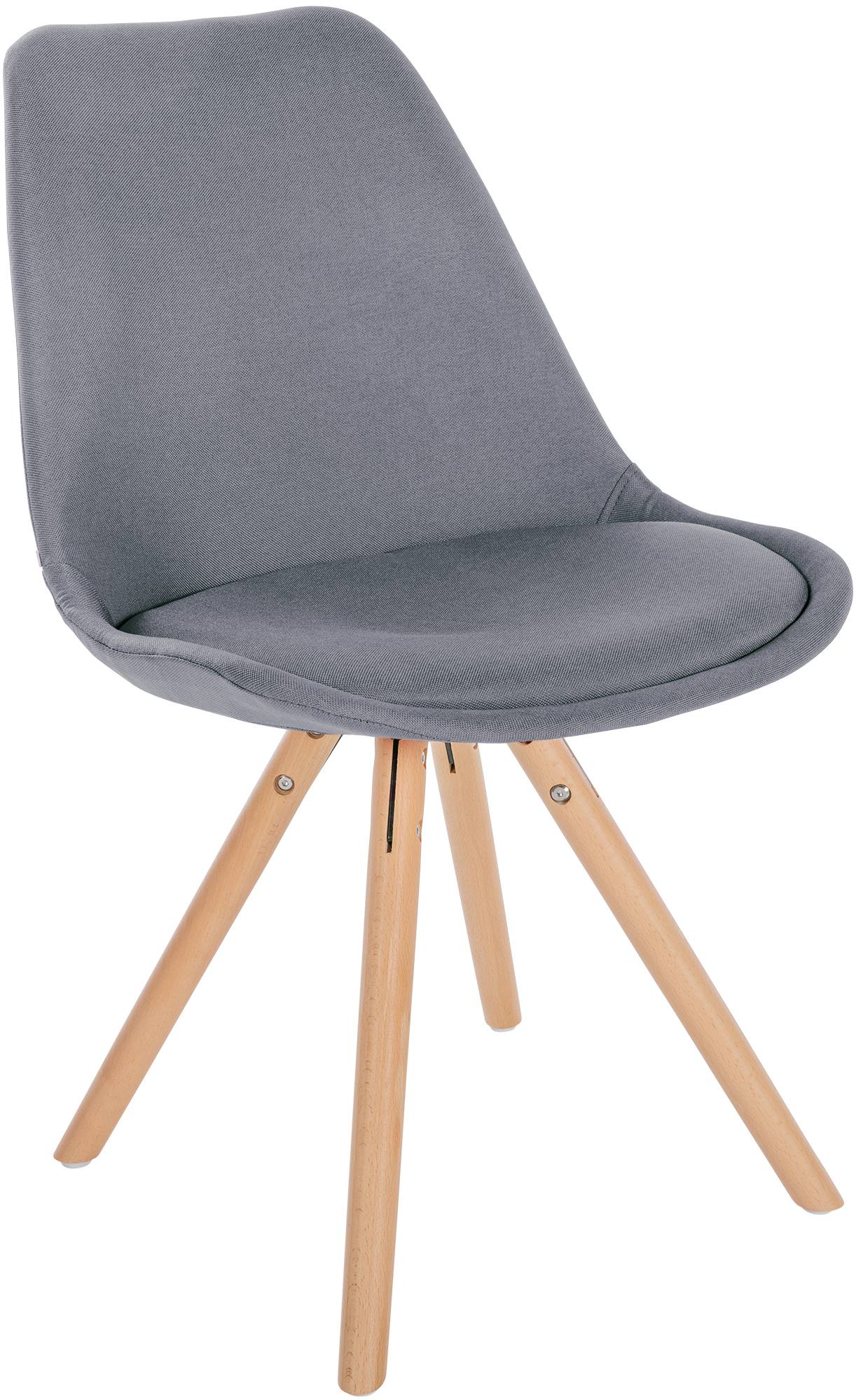 CLP Stuhl Sofia Mit Stoffbezug Und Hochwertiger Polsterung I Besucherstuhl Mit Robustem 4-Fu&szlig; Holzgestell 