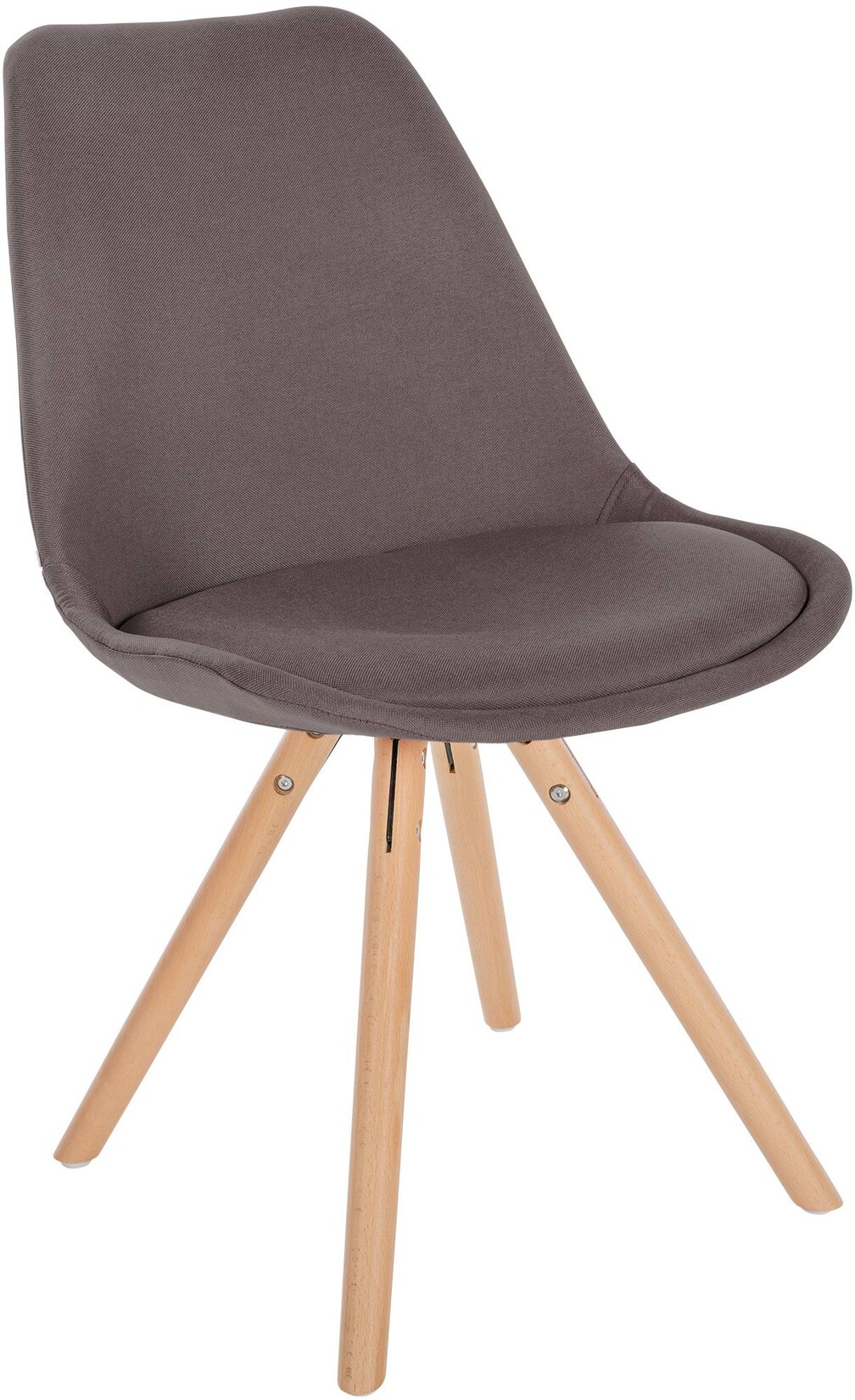 CLP Stuhl Sofia Stoff Rund Farbe: taupe, Gestell Farbe: natur (rund)