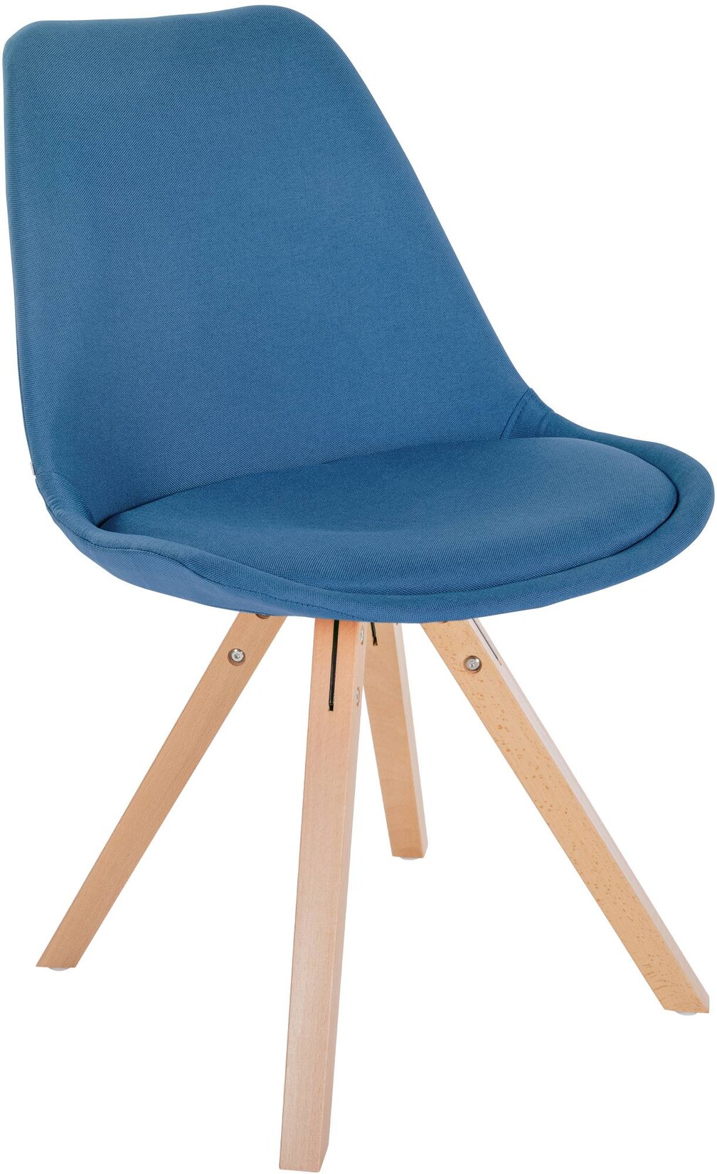 CLP Stuhl Sofia Stoff Square Farbe: blau, Gestell Farbe: natur (eckig)
