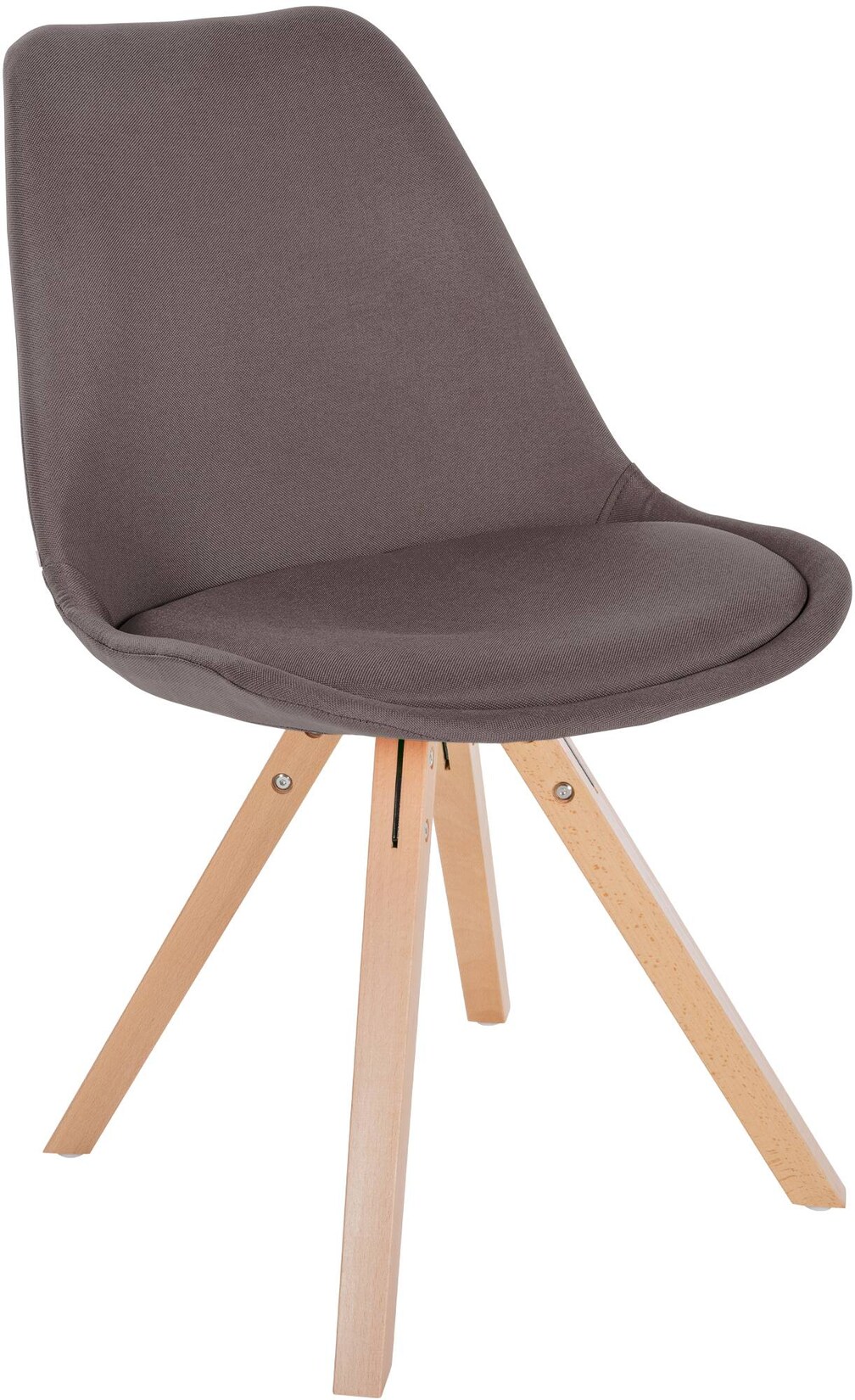 CLP Stuhl Sofia Stoff Square Farbe: taupe, Gestell Farbe: natur (eckig)