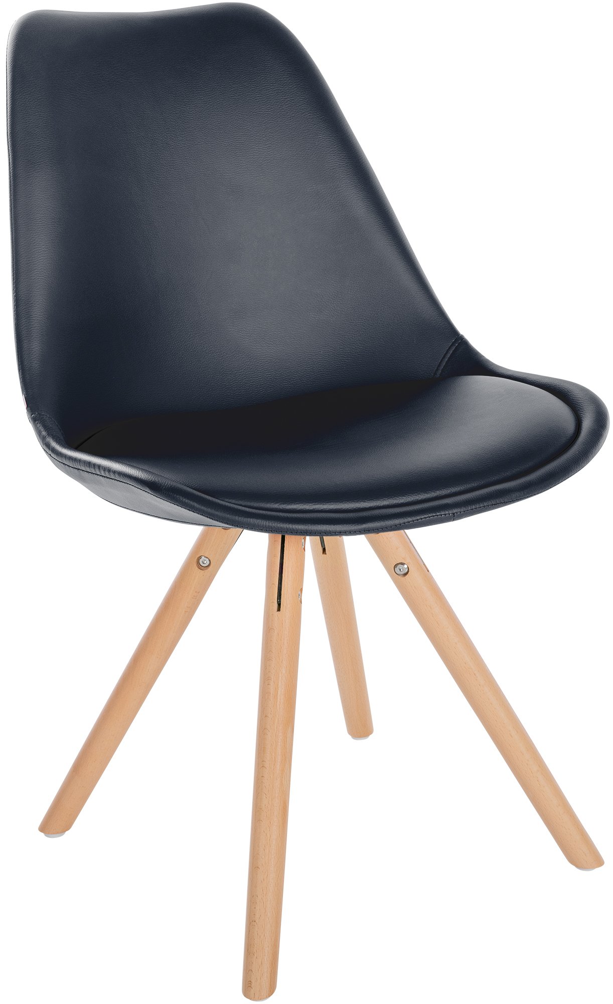 CLP Stuhl Sofia Mit Kunstlederbezug Und Hochwertiger Polsterung I Besucherstuhl Mit Robustem 4-Fu&szlig; Holzgestell 