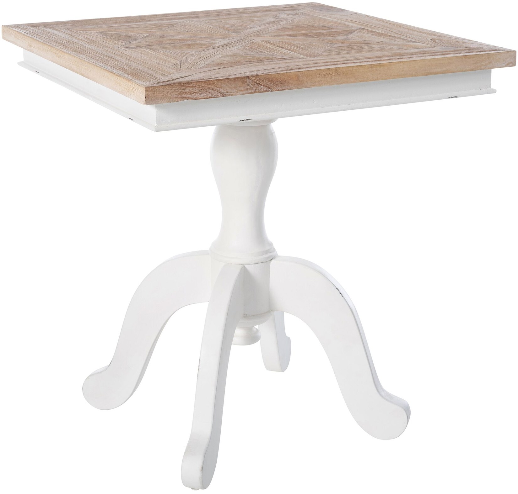 CLP Bistrotisch Holz quadratisch 70x70 cm Grasby, Esstisch für 2 bis 4 Personen, Küchentisch kompakt Shabby Chic rustikal