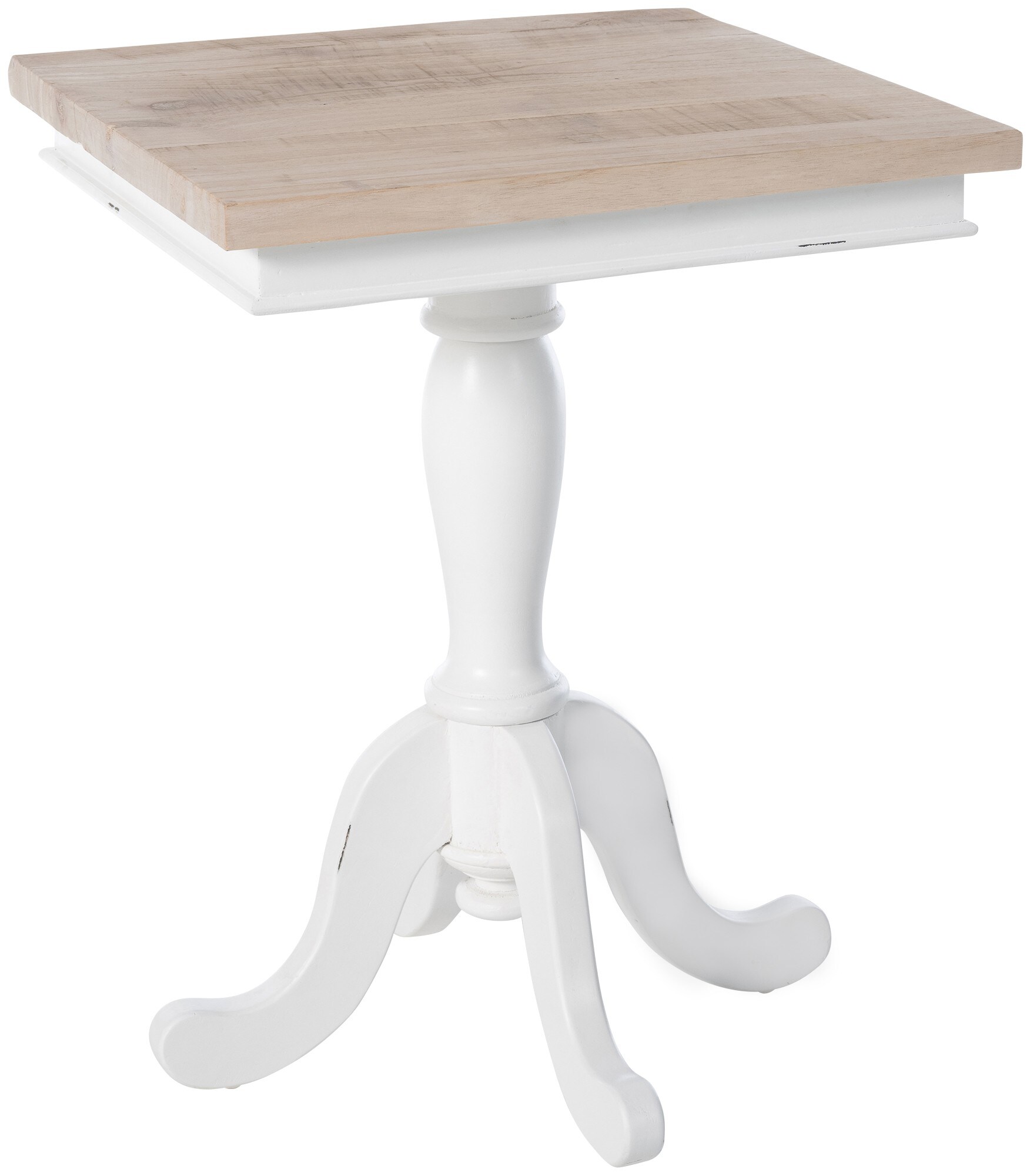 CLP Beistelltisch Goa I Couchtisch Mit Massivholzplatte I Holztisch F&uuml;r Wohnzimmer Und Sofatisch In Shabby Chic Design 