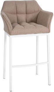 CLP Barhocker mit Lehne Damaso, Barstuhl gepolstert mit Filzbezug, Vierfußgestell aus Metall, Tresenhocker bis 240 kg belastbar 