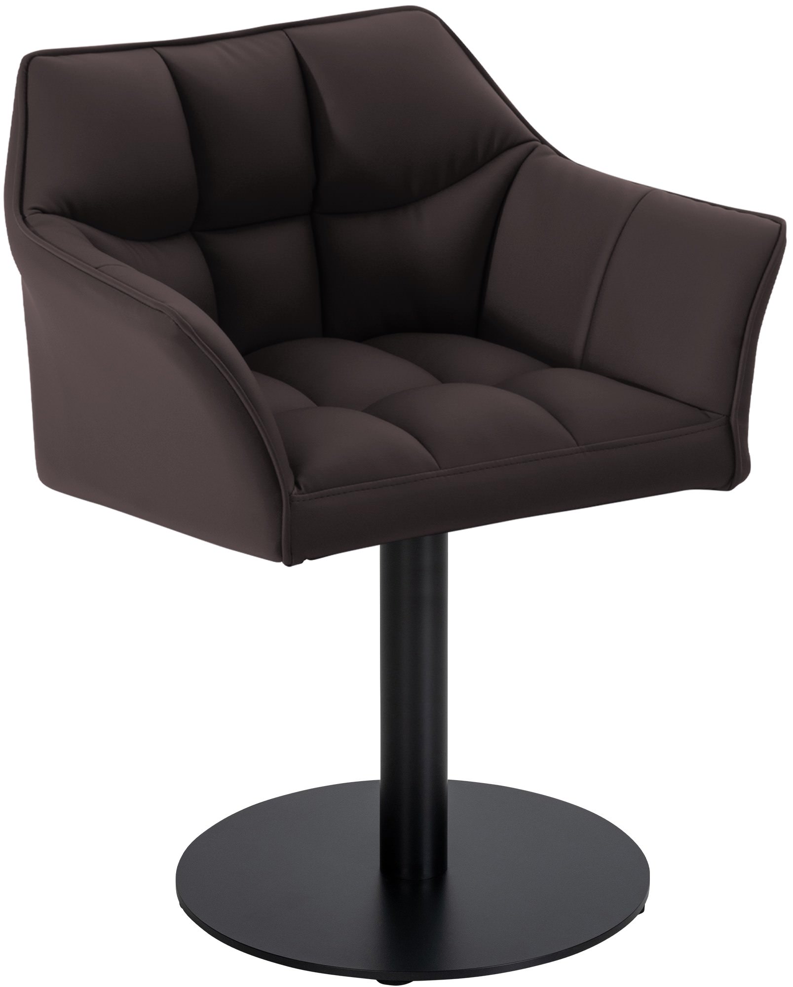 CLP Loungesessel Damaso I Esszimmerstuhl Mit Kunstleder-, Stoff-, Filz- Oder Samtbezug I Lounger Mit Schwarzem Metall-Gestell 