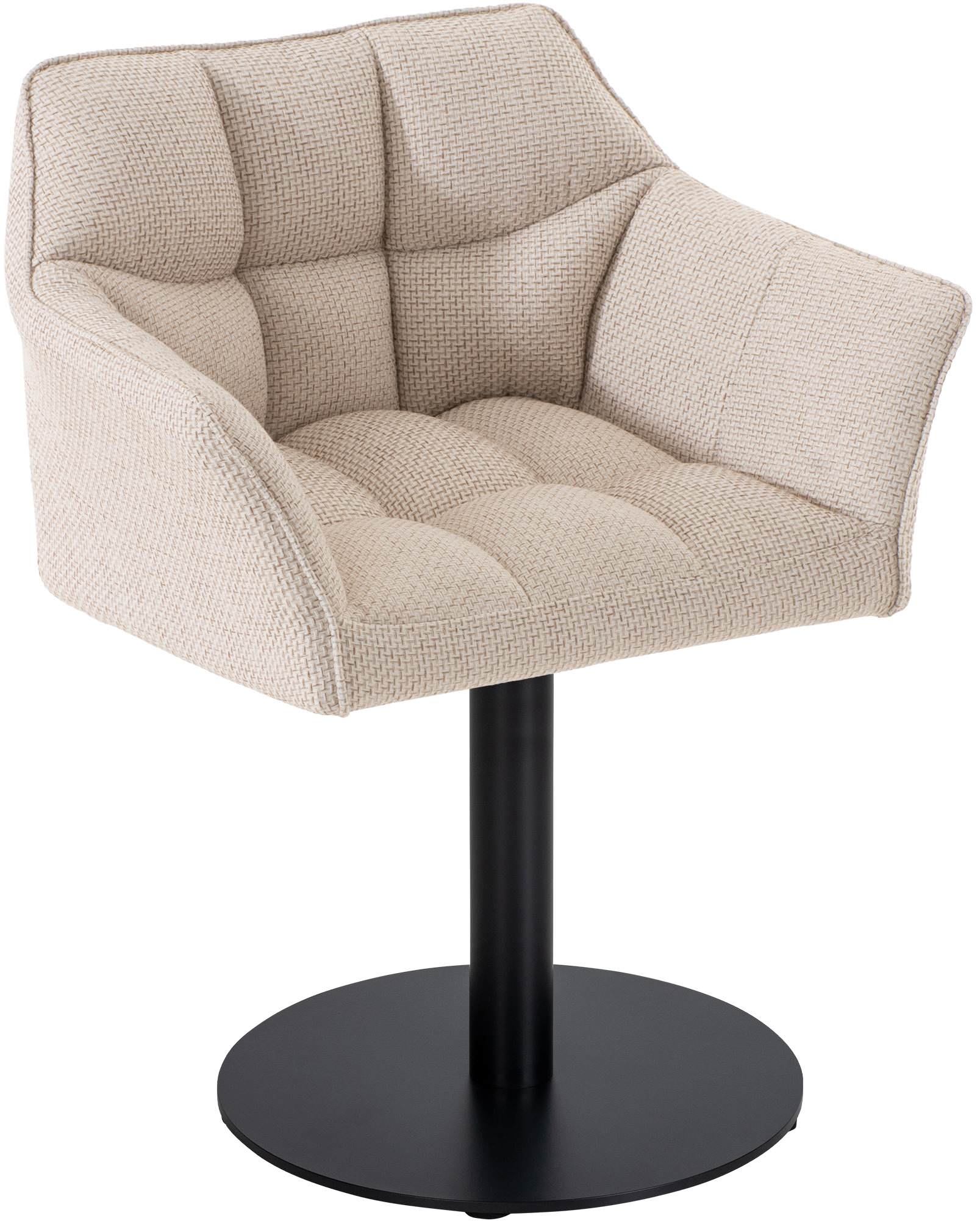 CLP Loungesessel Damaso I Esszimmerstuhl Mit Kunstleder-, Stoff-, Filz- Oder Samtbezug I Lounger Mit Schwarzem Metall-Gestell 