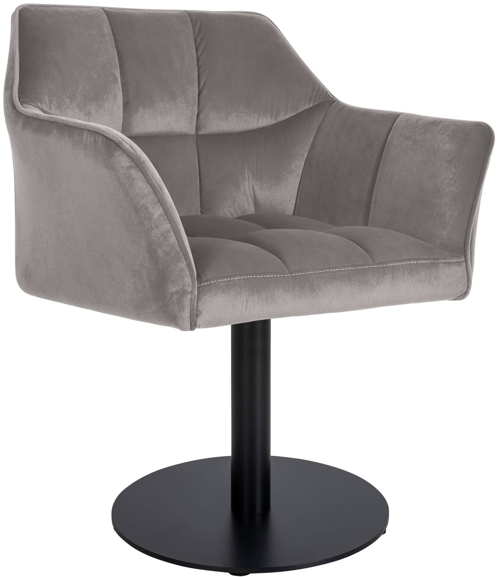 CLP Loungesessel Damaso I Esszimmerstuhl Mit Kunstleder-, Stoff-, Filz- Oder Samtbezug I Lounger Mit Schwarzem Metall-Gestell 