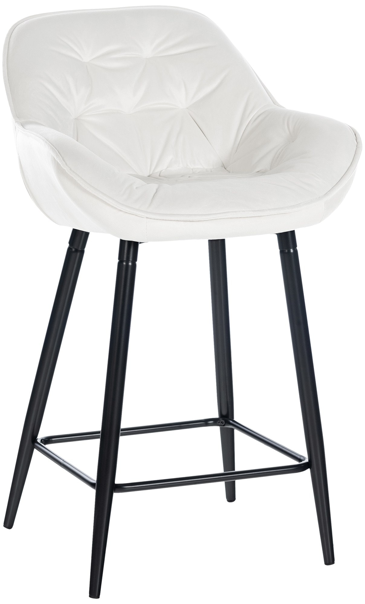 CLP Barhocker Gibson Samt I Gepolsterter Tresenstuhl Mit Fu&szlig;st&uuml;tze I Sitzh&ouml;he 76 cm 