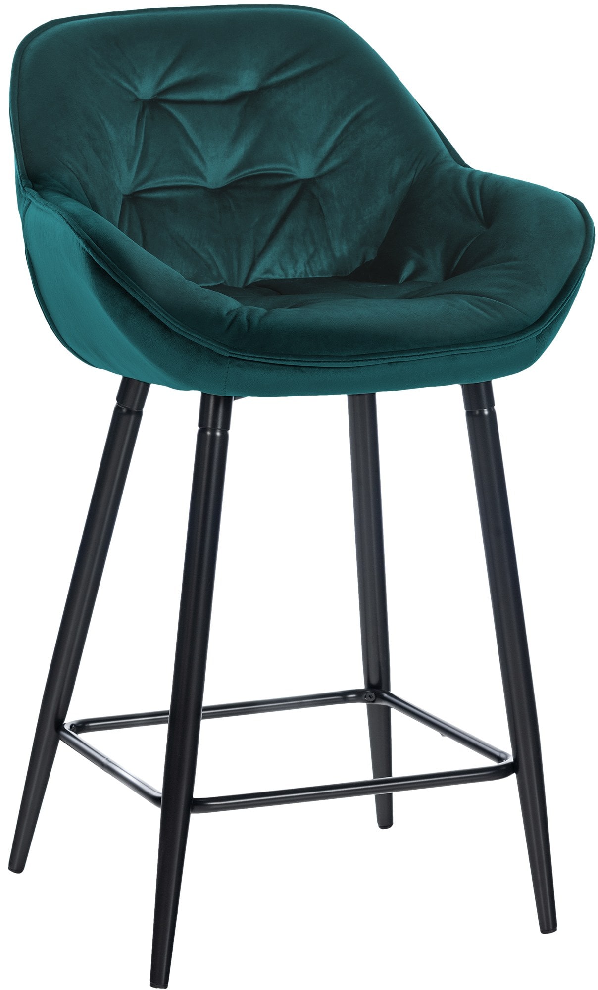 CLP Barhocker Gibson Samt I Gepolsterter Tresenstuhl Mit Fu&szlig;st&uuml;tze I Sitzh&ouml;he 76 cm 
