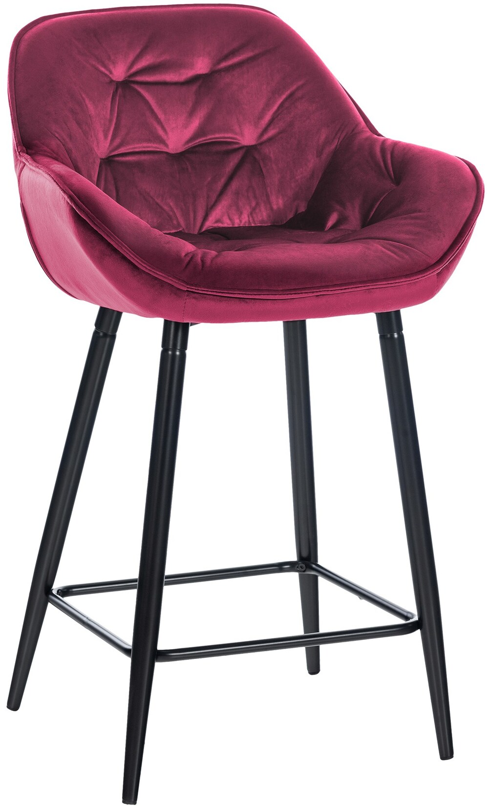 CLP Barhocker Gibson Samt I Gepolsterter Tresenstuhl Mit Fußstütze I Sitzhöhe 76 cm