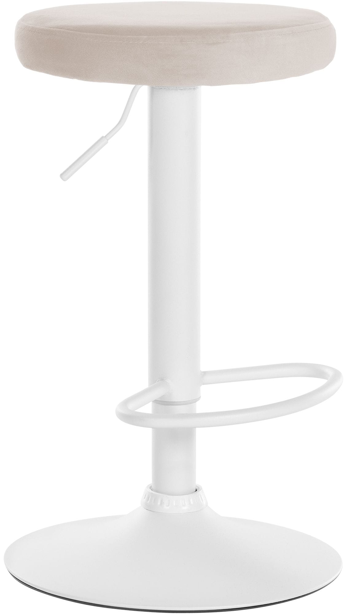 CLP Barhocker Ponte Samt-Bezug I H&ouml;henverstellbarer Stuhl 