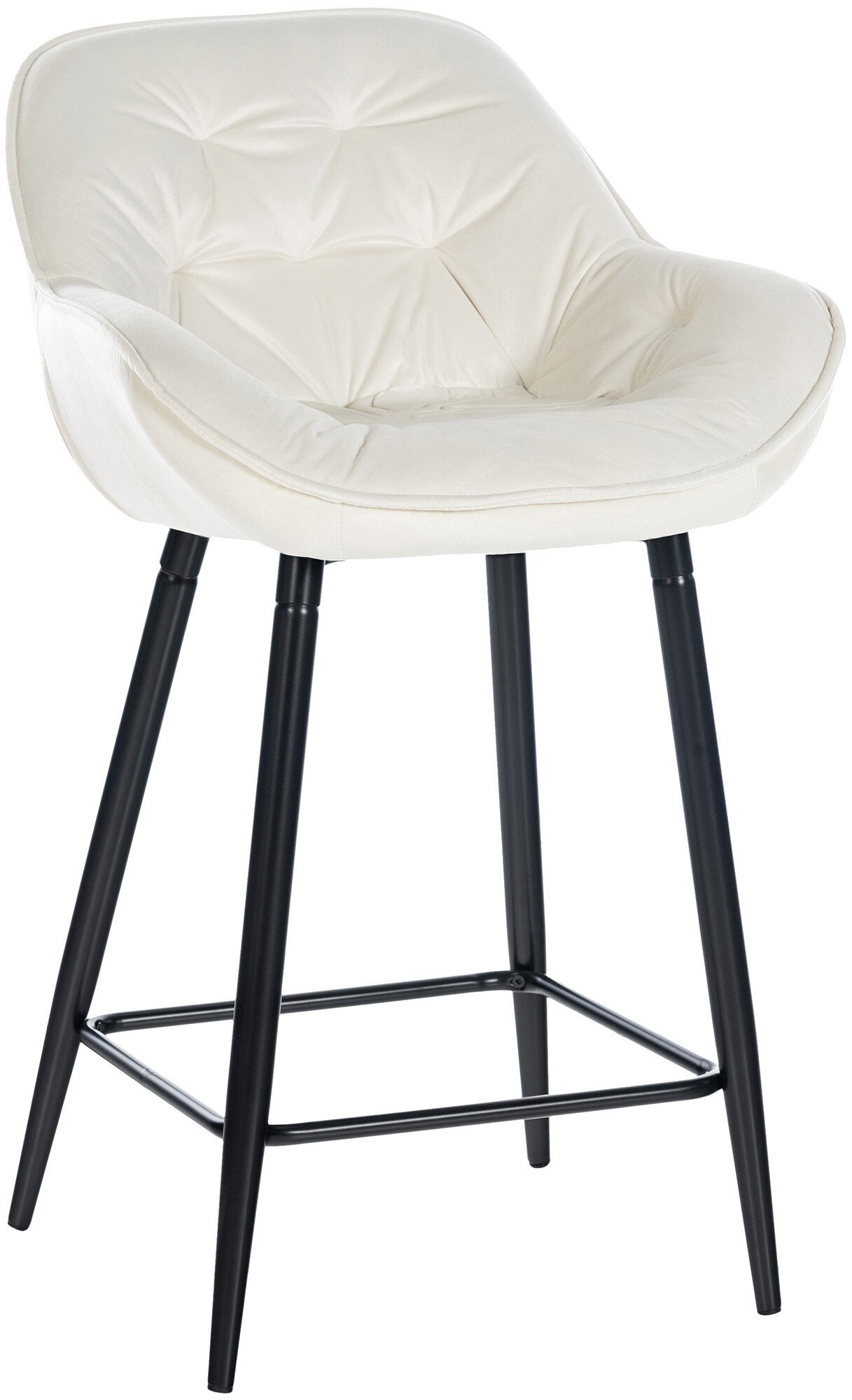 CLP Barhocker Gibson Samt I Gepolsterter Tresenstuhl Mit Fu&szlig;st&uuml;tze I Sitzh&ouml;he 76 cm - Bild 1